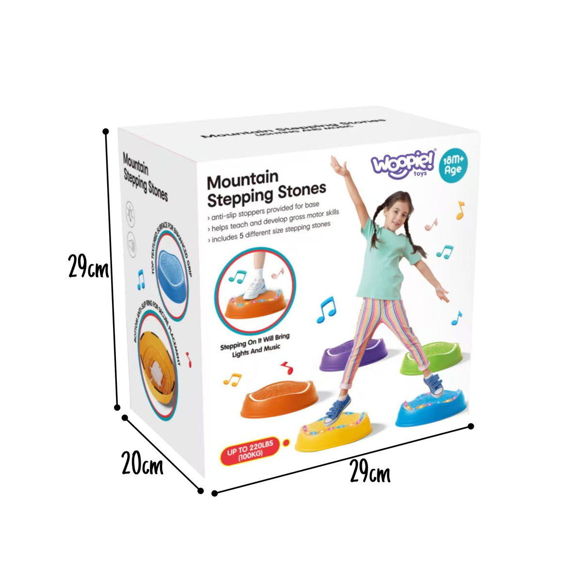 Woopie Interactive Balance Stones With Sound And Light 5 Pcs.