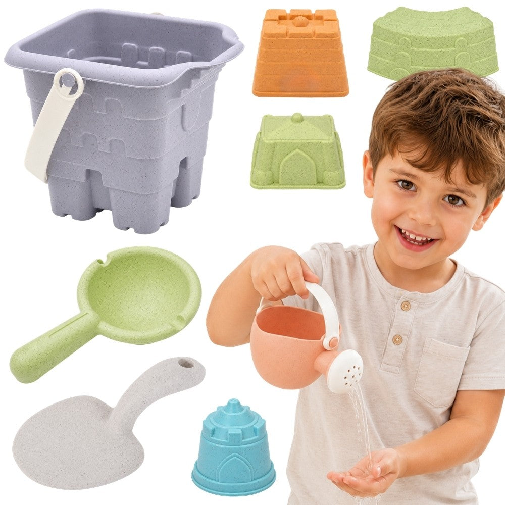Set turn cu găleată cu nisip verde Woopie 8 piese Material organic biodegradabil