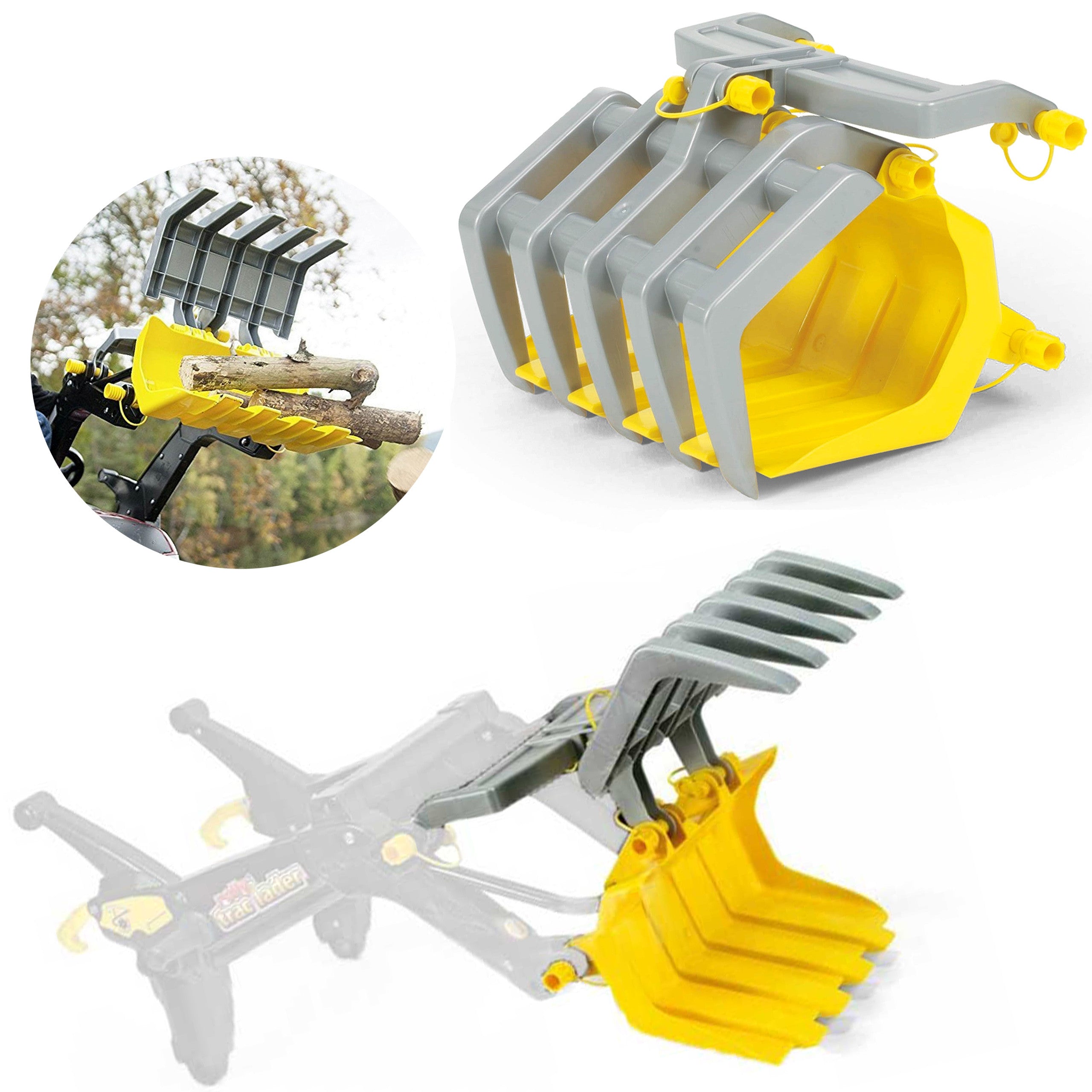 Кофа за трактор Rolly Toys Грайфер за товарене на дървен материал