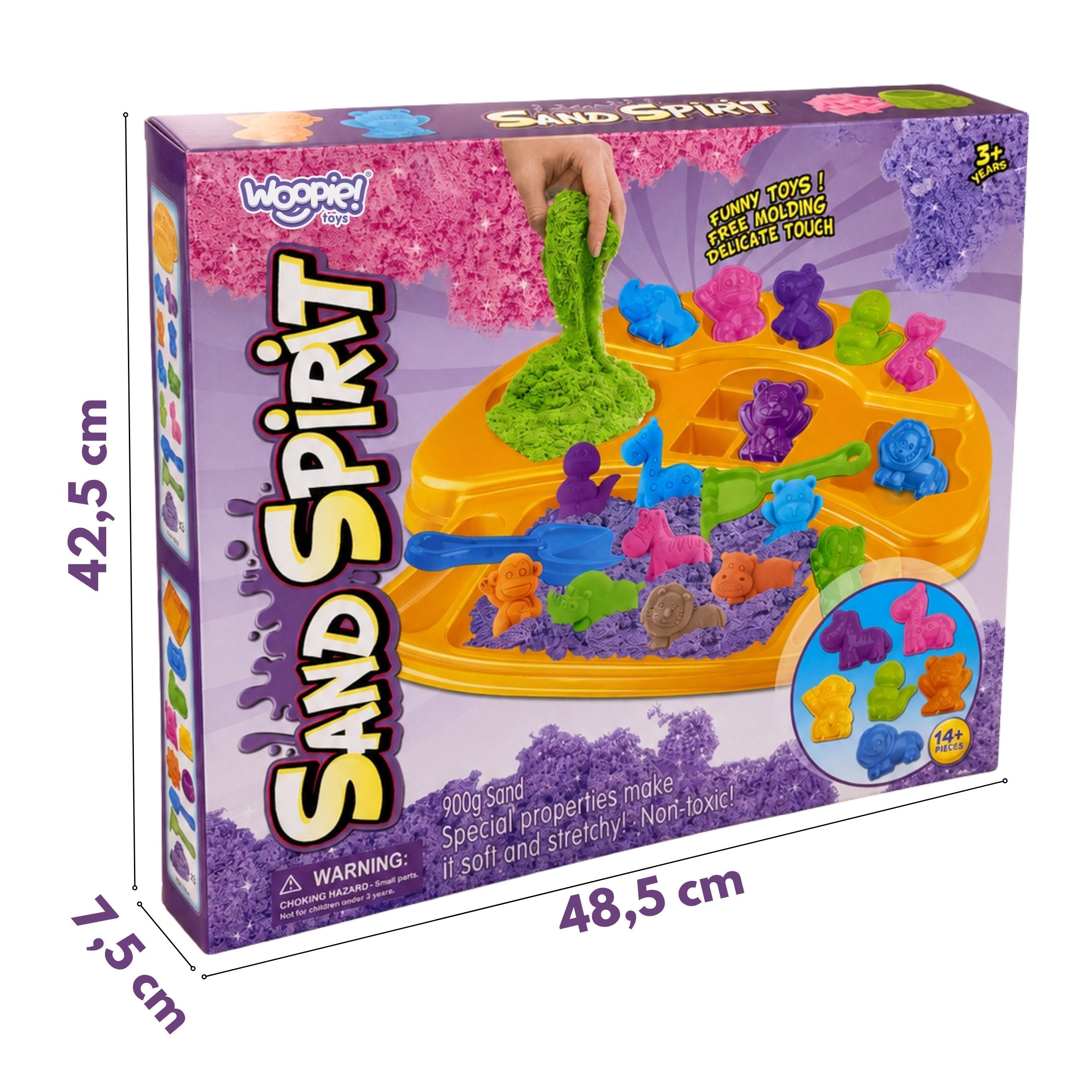 Woopie Kinetic Sand Set Animal Molds 3+
