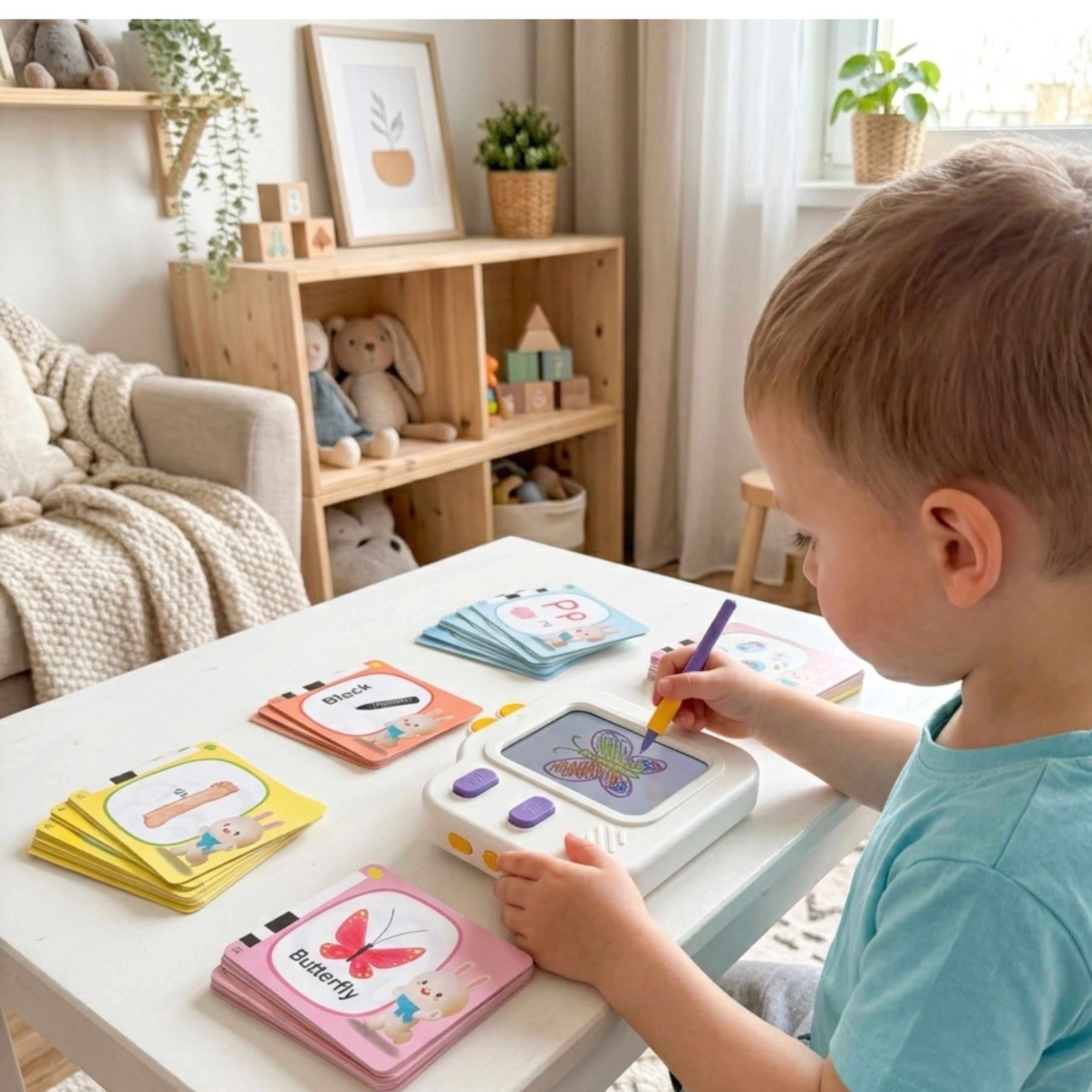 Графичен таблет Woopie Sketchpad за изучаване на рисуване и четец на английски карти 120 бр.