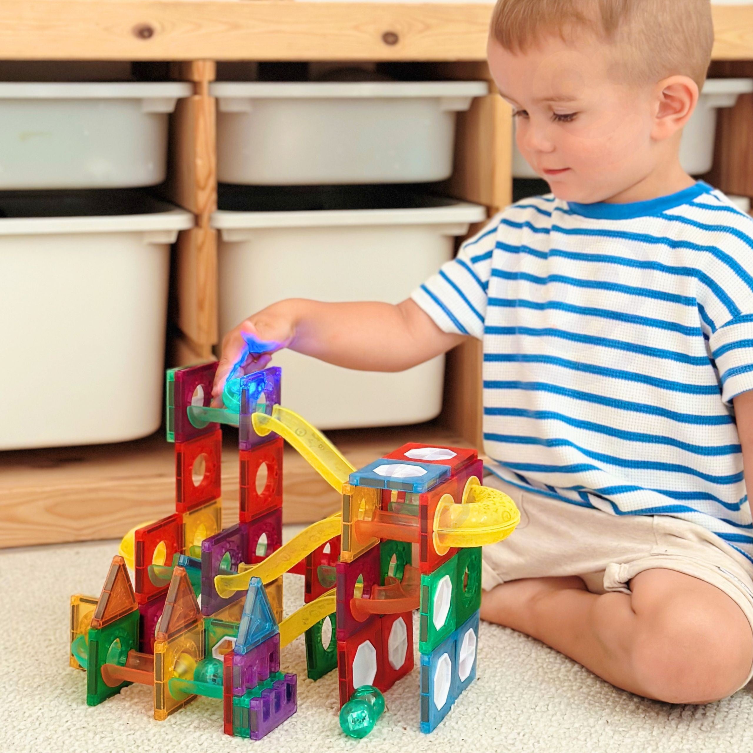Woopie Magnetic Construction Blocks 3d Educational Set Ball Track 105pcs.