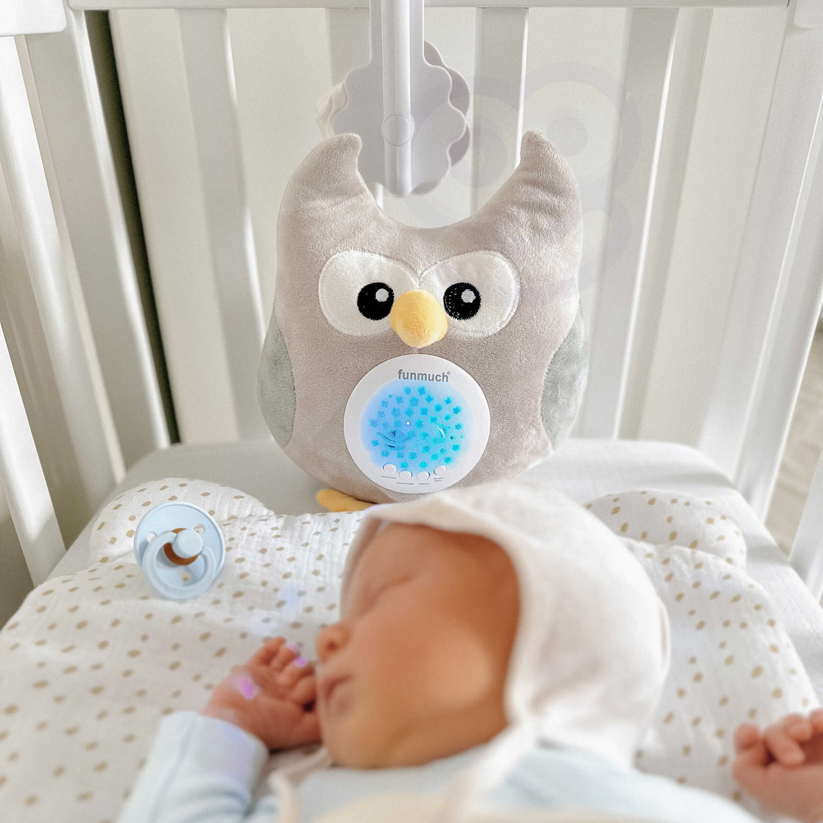 Projecteur hibou 2 en 1 Woopie Baby - 10 berceuses