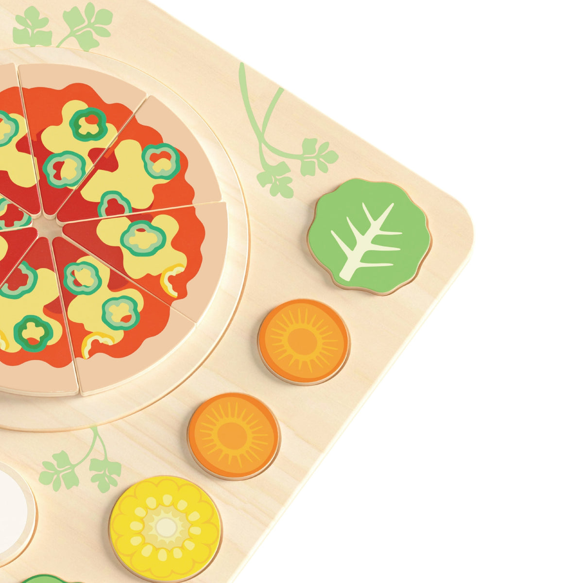 Classic World Puzzle de Madera para Cortar Pizza y Verduras 22 Piezas.