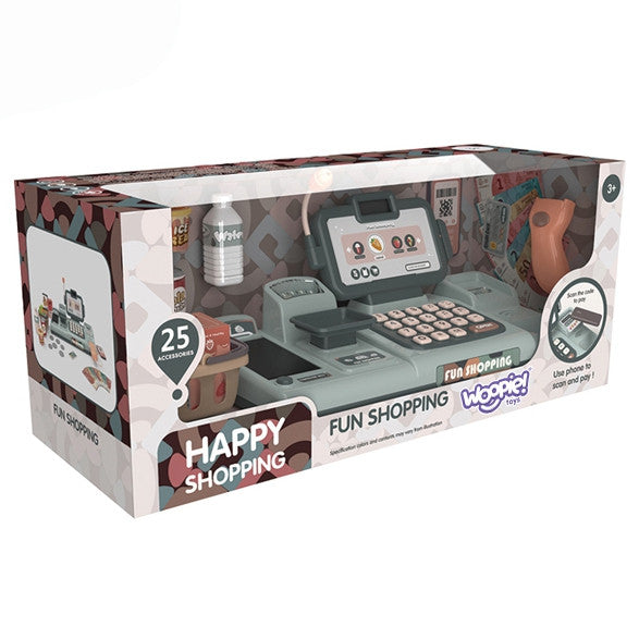 Woopie Kids' Cash Register Scanner Scale Microphone + 25 Accessories