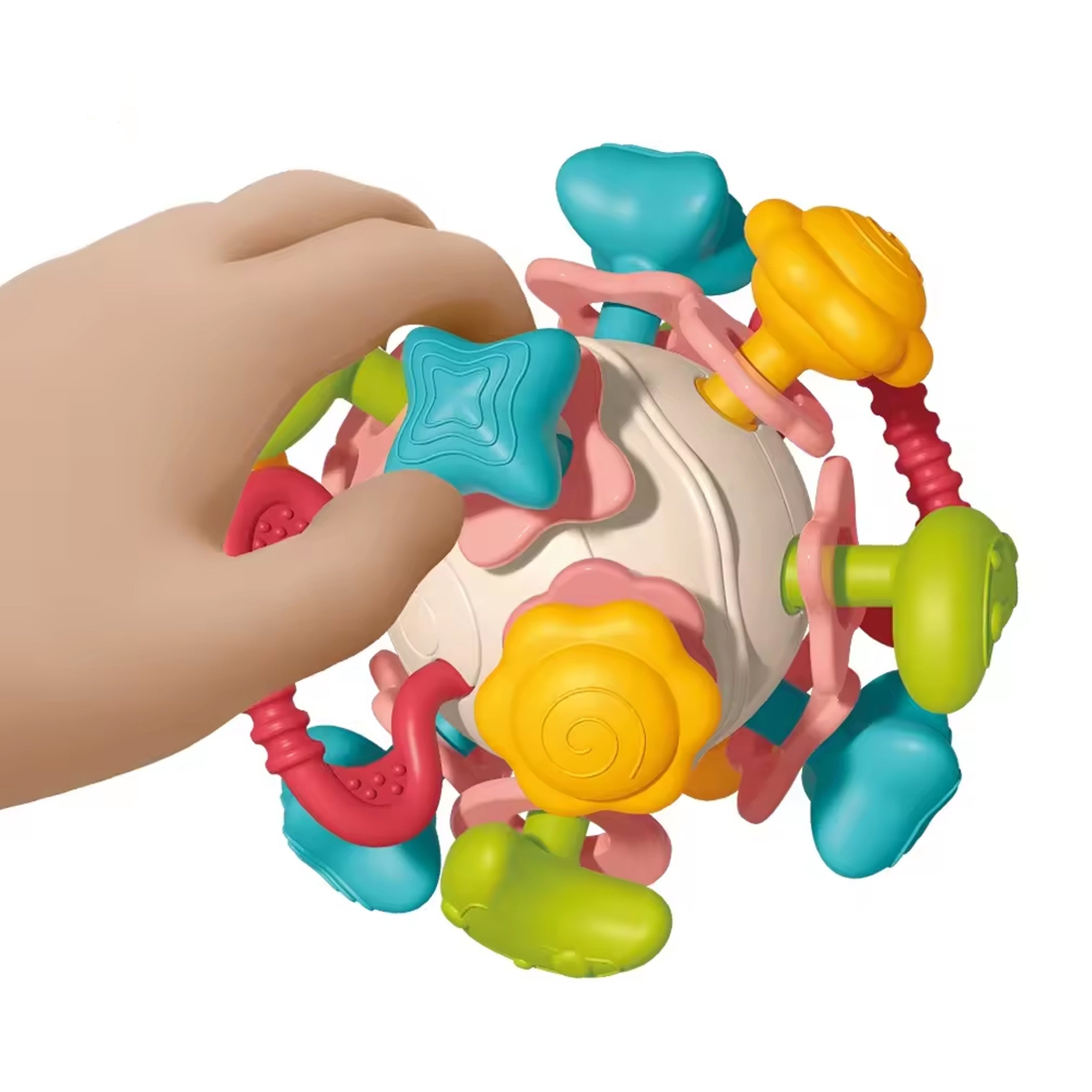 Woopie Baby Soft Rattle 4-in-1 Teether Sensory Toy For Babies 0m+