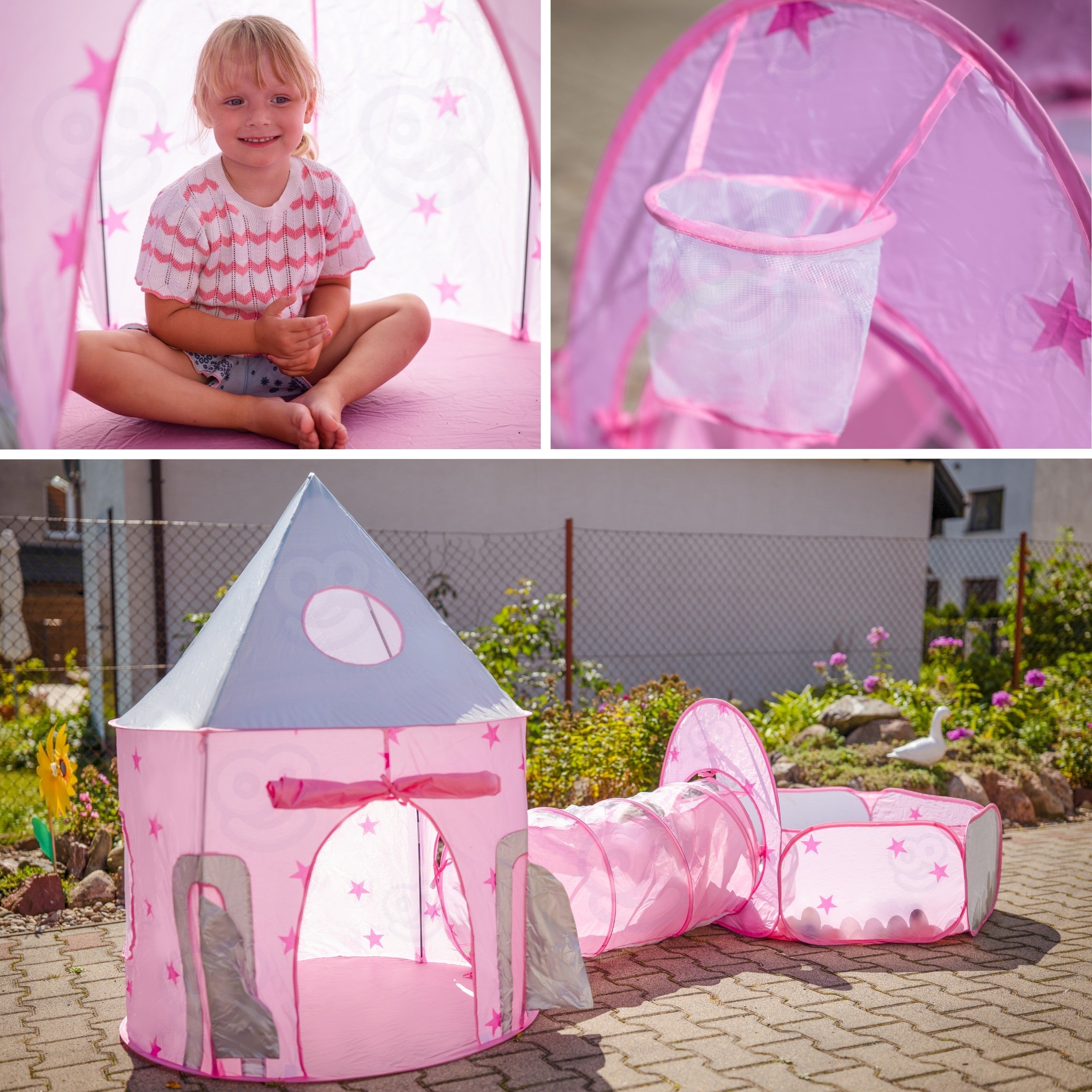 Woopie 3-in-1 Tent Princess Palace Xxl House Tunnel Dry Pool