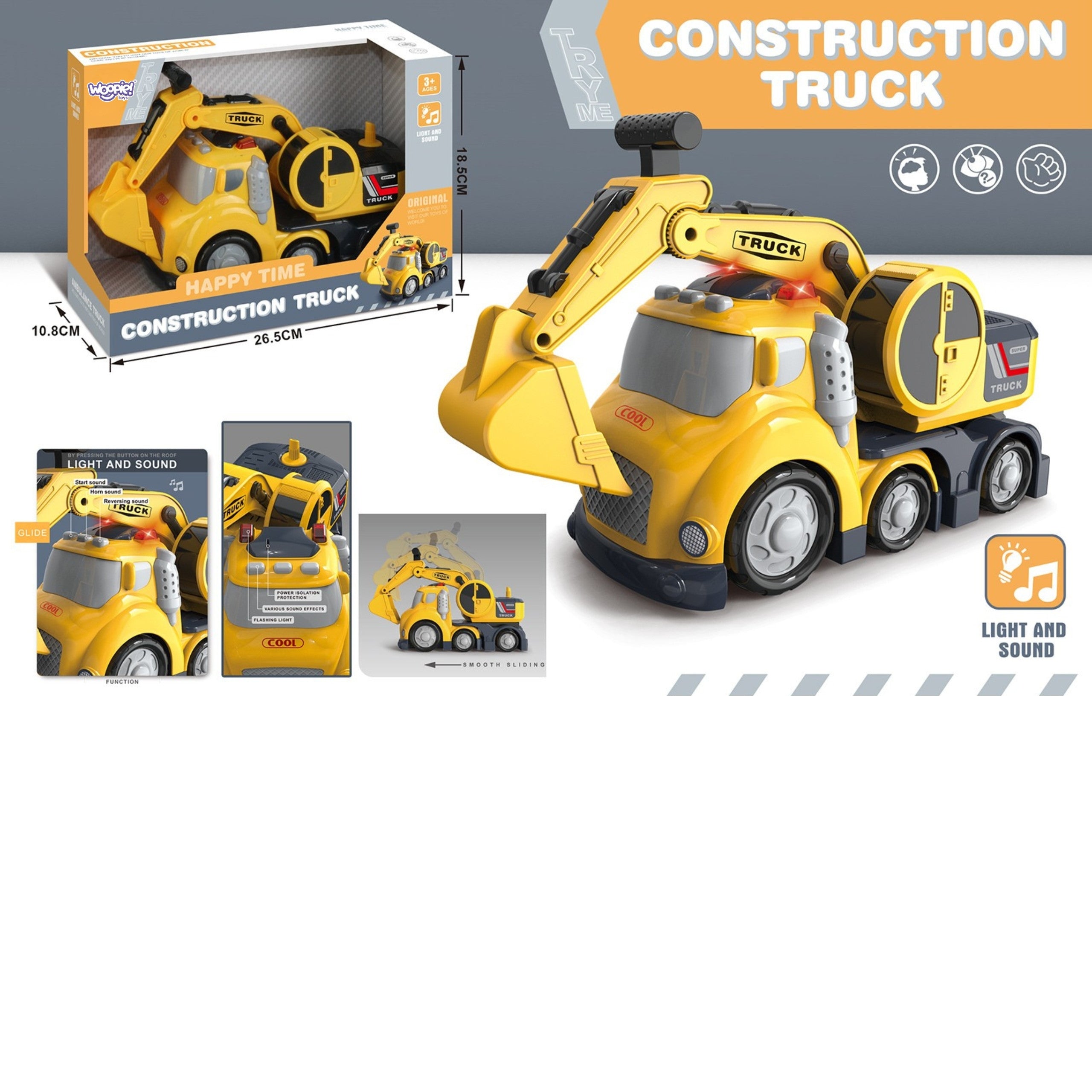 Woopie Excavator City Truck Sound- und Lichteffekte