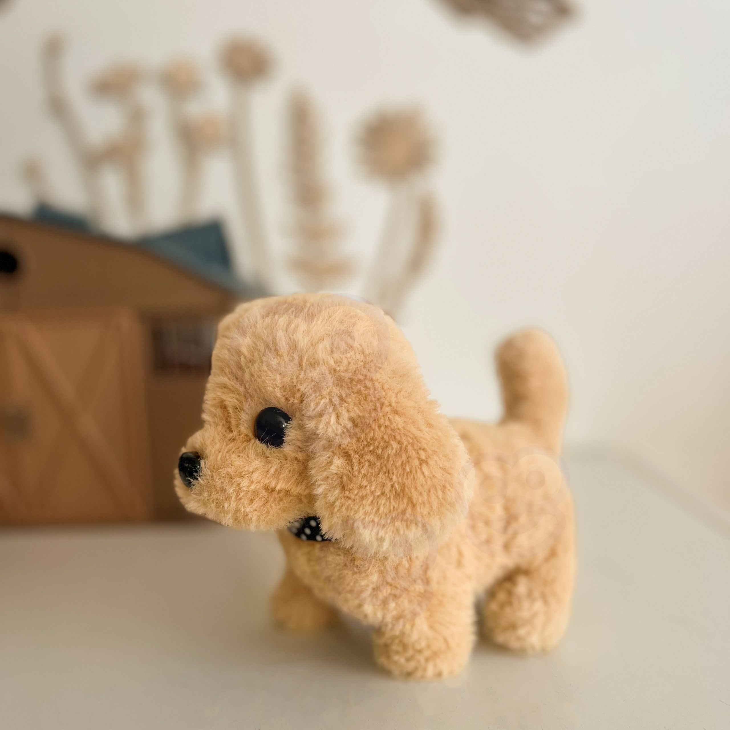 Woopie Interactive Plush Dog With Bone Bichon Golden Retriever