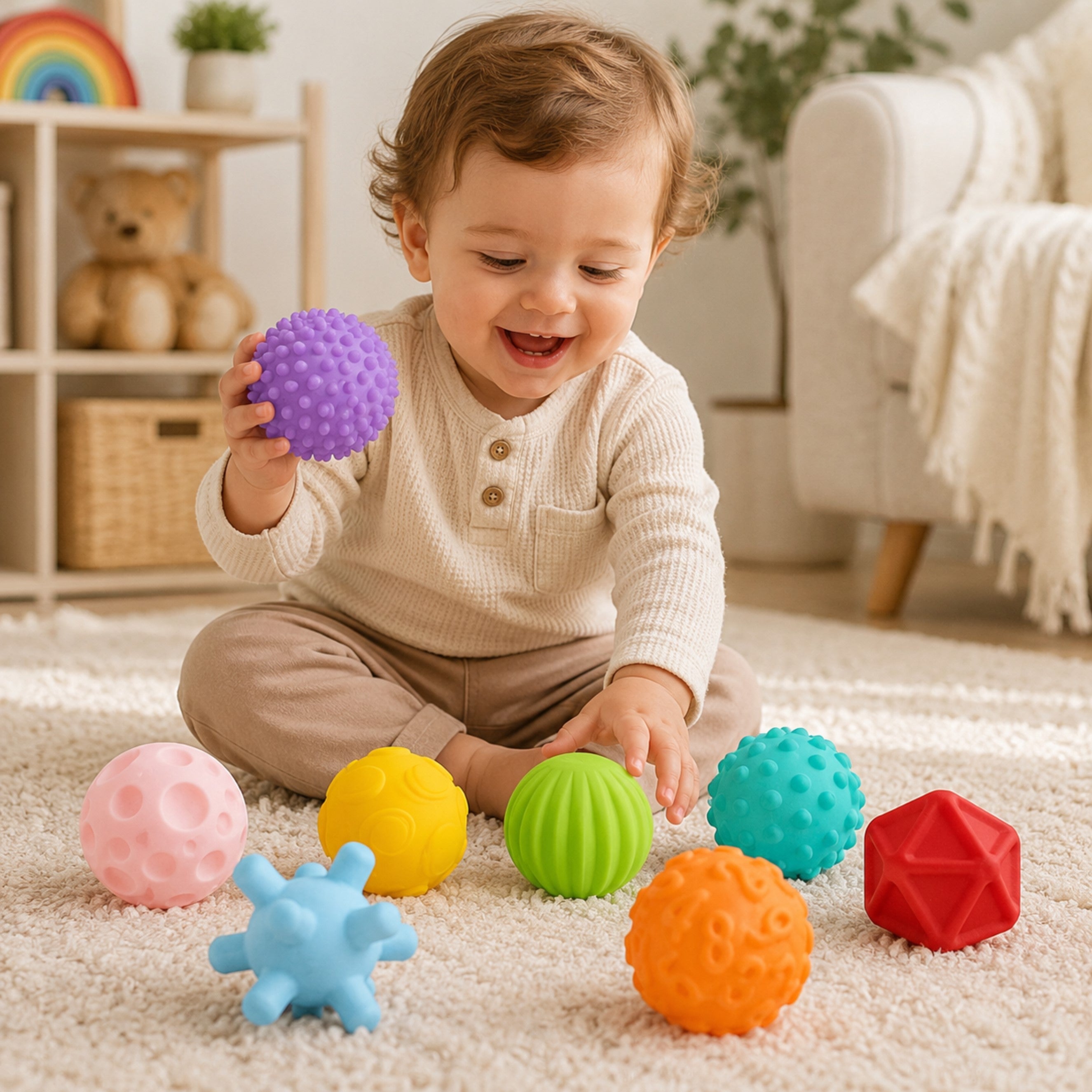 Woopie Baby Sensory Squeeze Blocks 8 Pcs.