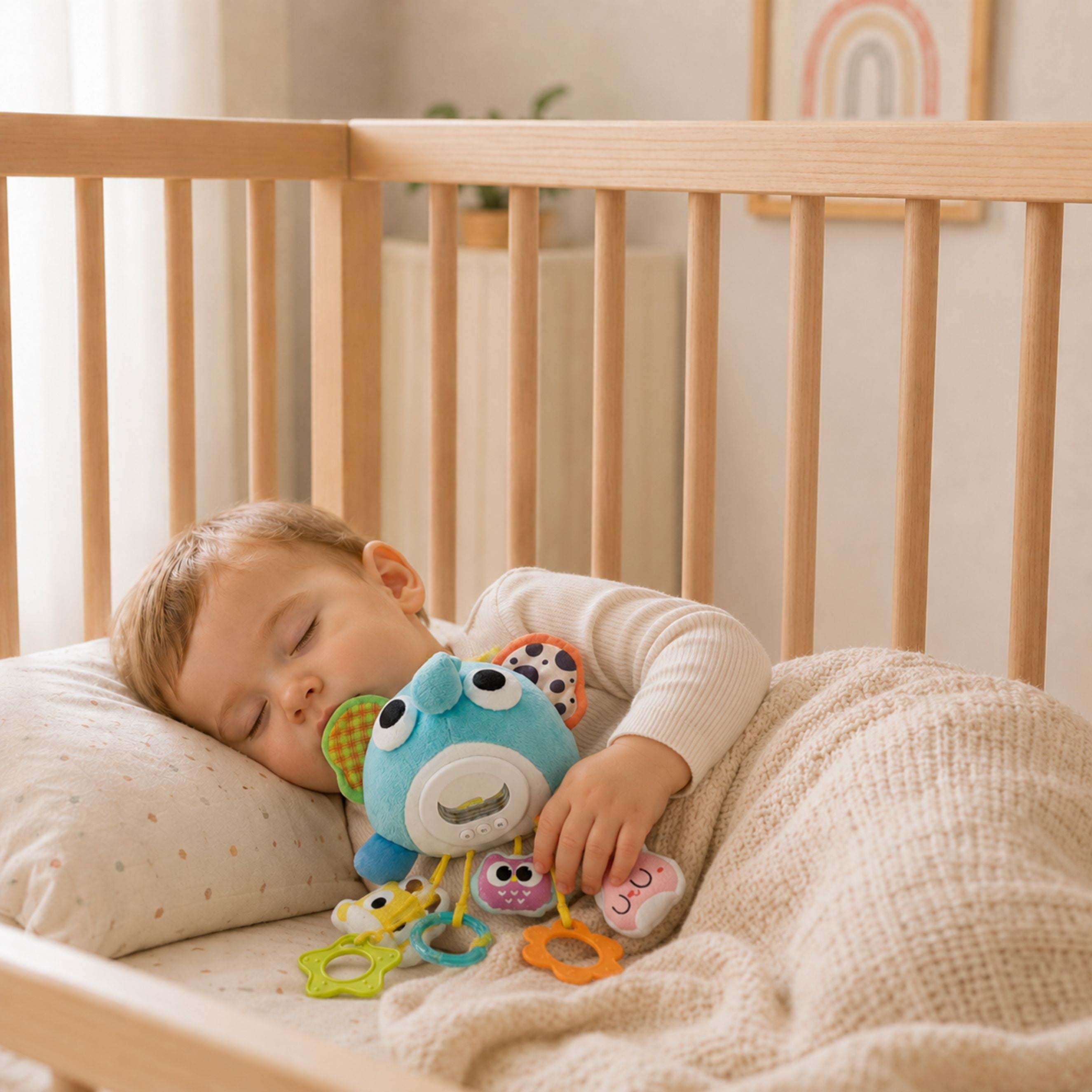 Woopie Baby Plush Elephant Brinquedo fofinho musical interativo com pingentes e mordedores