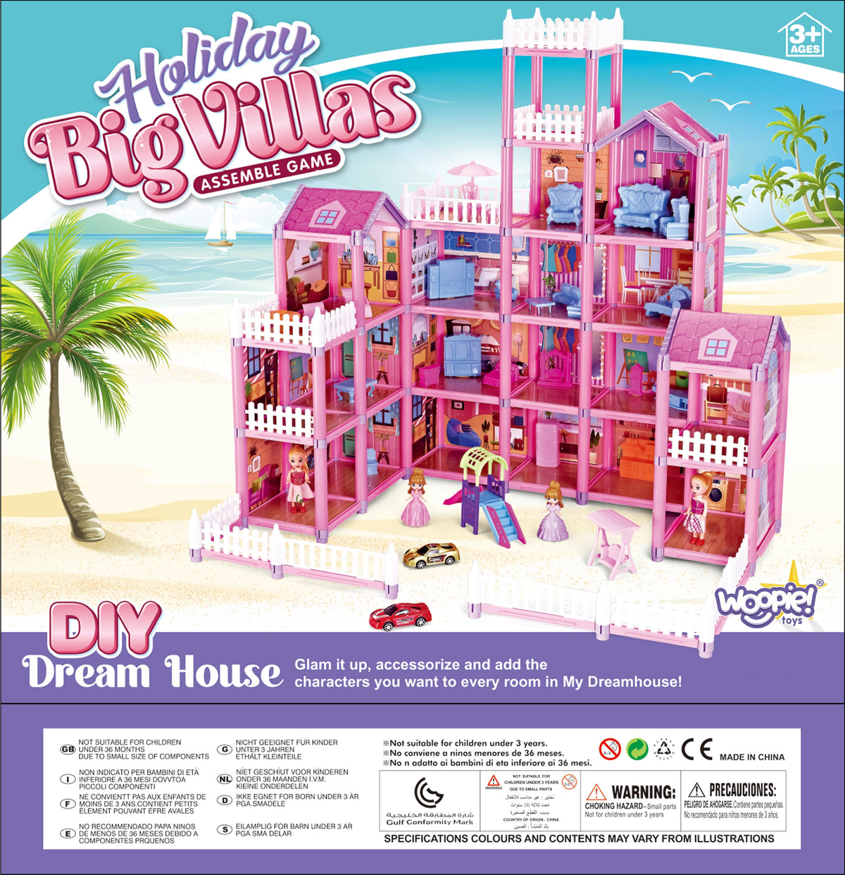 Woopie Mega Villa Puppenhaus Lovely House 194 Teile.