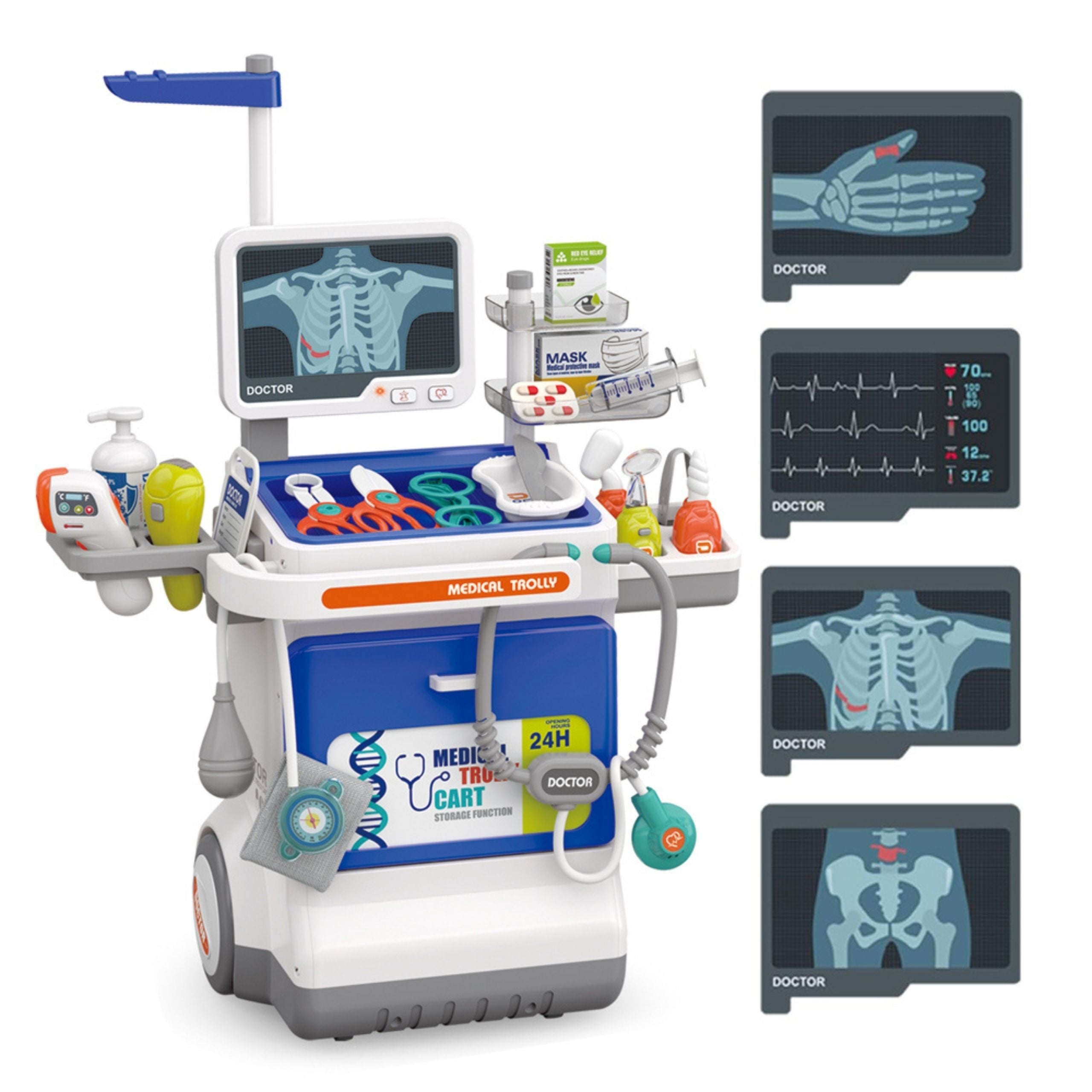 Woopie Interactive Little Doctor's Trolley Medical Set X-ray 115cm