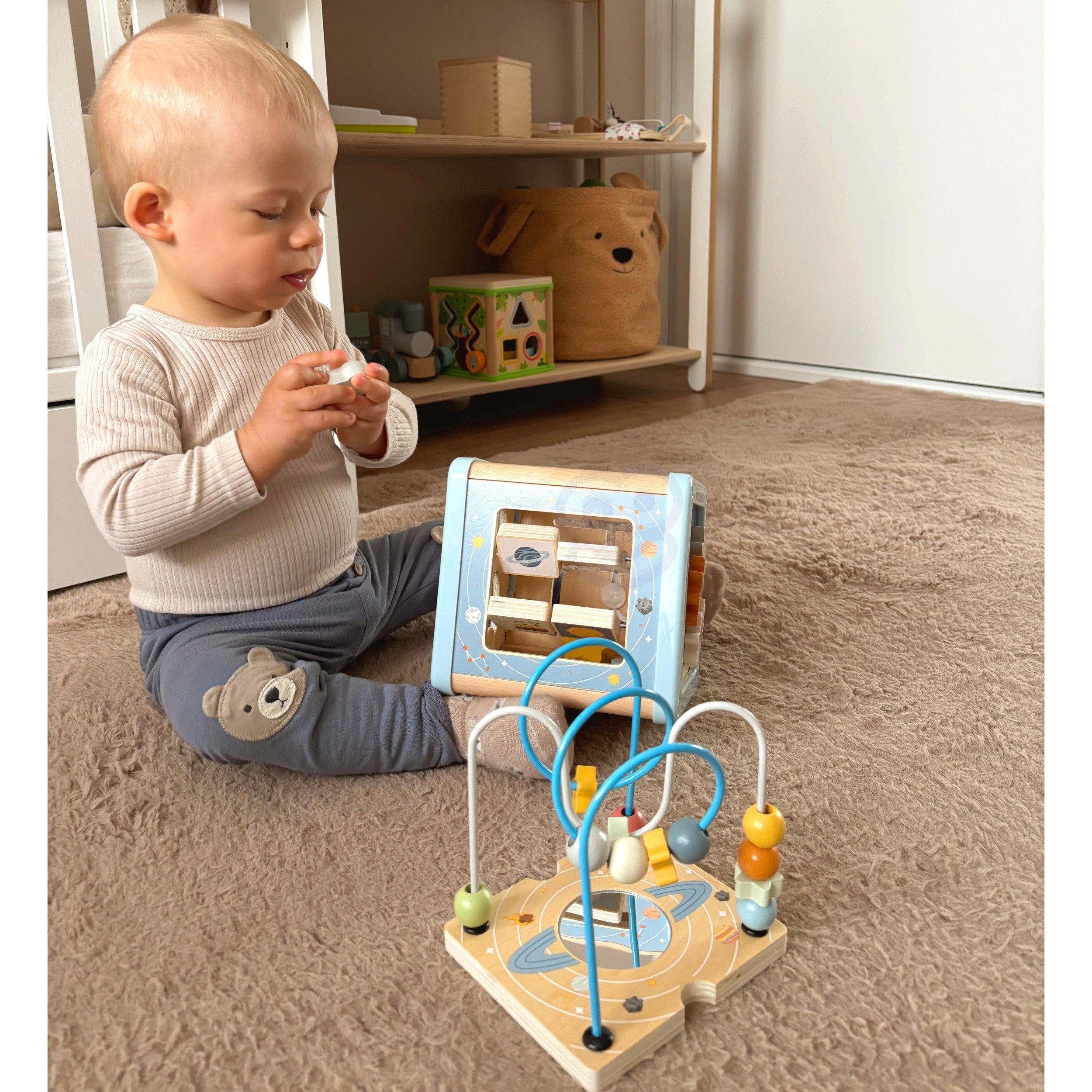 Tooky Toy Wooden Activity Cube Space Sorter Maze