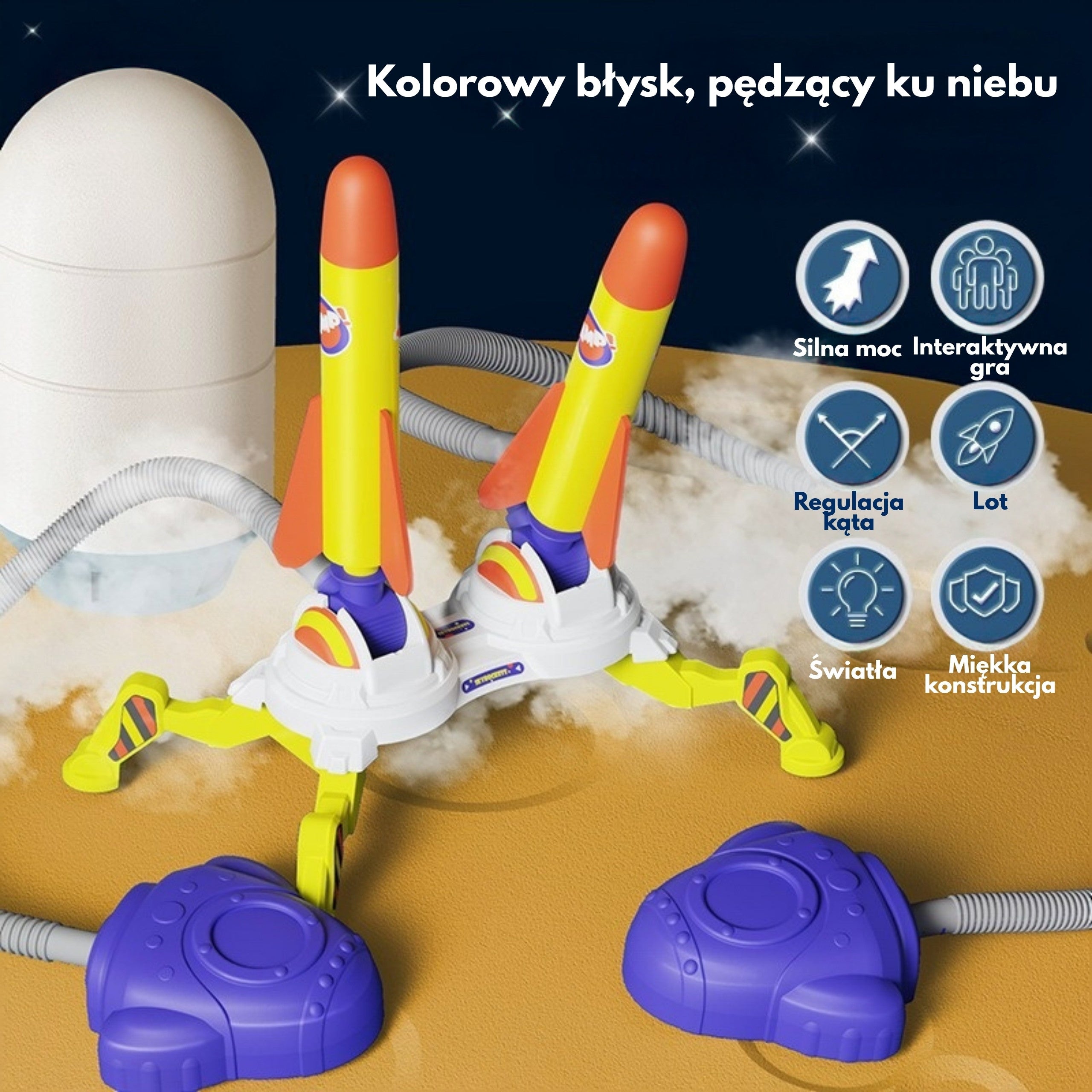 Woopie dvojitý pěnový raketomet 6 ks.