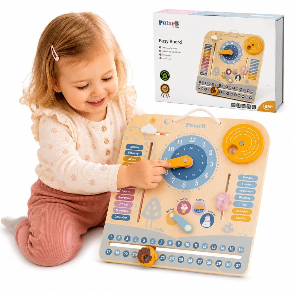 Viga Polarb fa Montessori naptár és óra