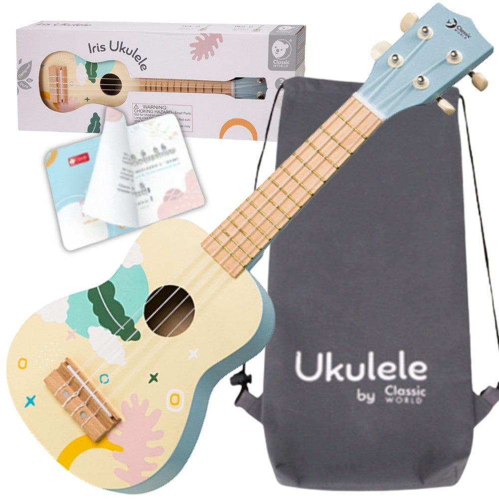 Класическа световна дървена китара Ukulele за деца, синя