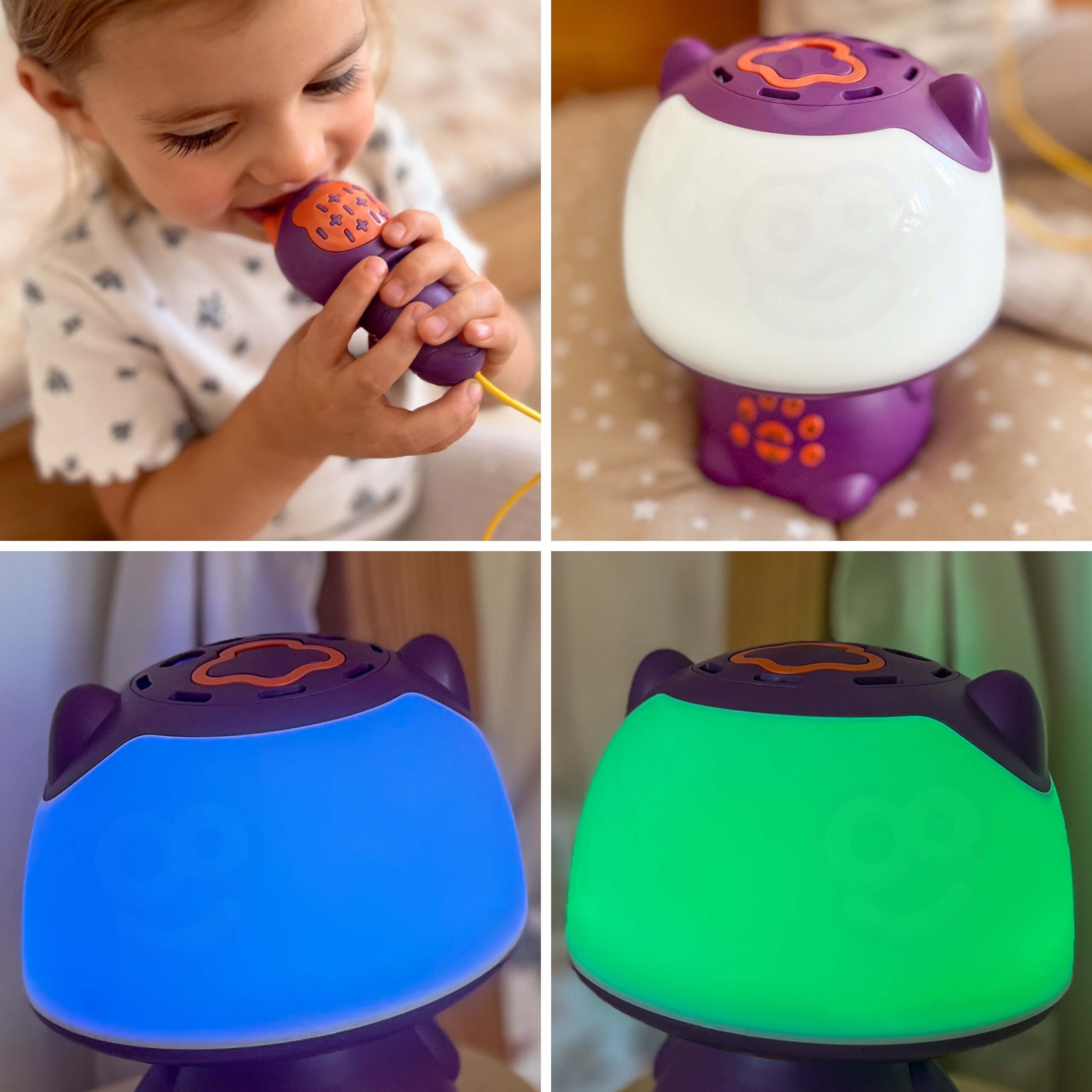 Woopie Lampe Rgb Multifonctionnelle Haut-Parleur Bluetooth Karaoké Modulateur Vocal Carte SD Aux Violet