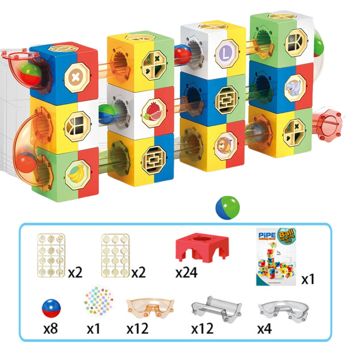 Woopie Marble Track Ball Track Construction Set blocchi 3D