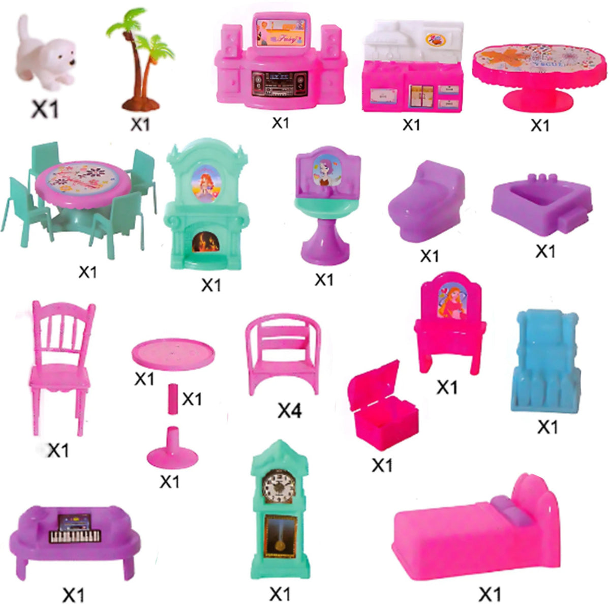 Woopie Pony Domeček pro panenky Pony Fantasy Villa 120 ks.