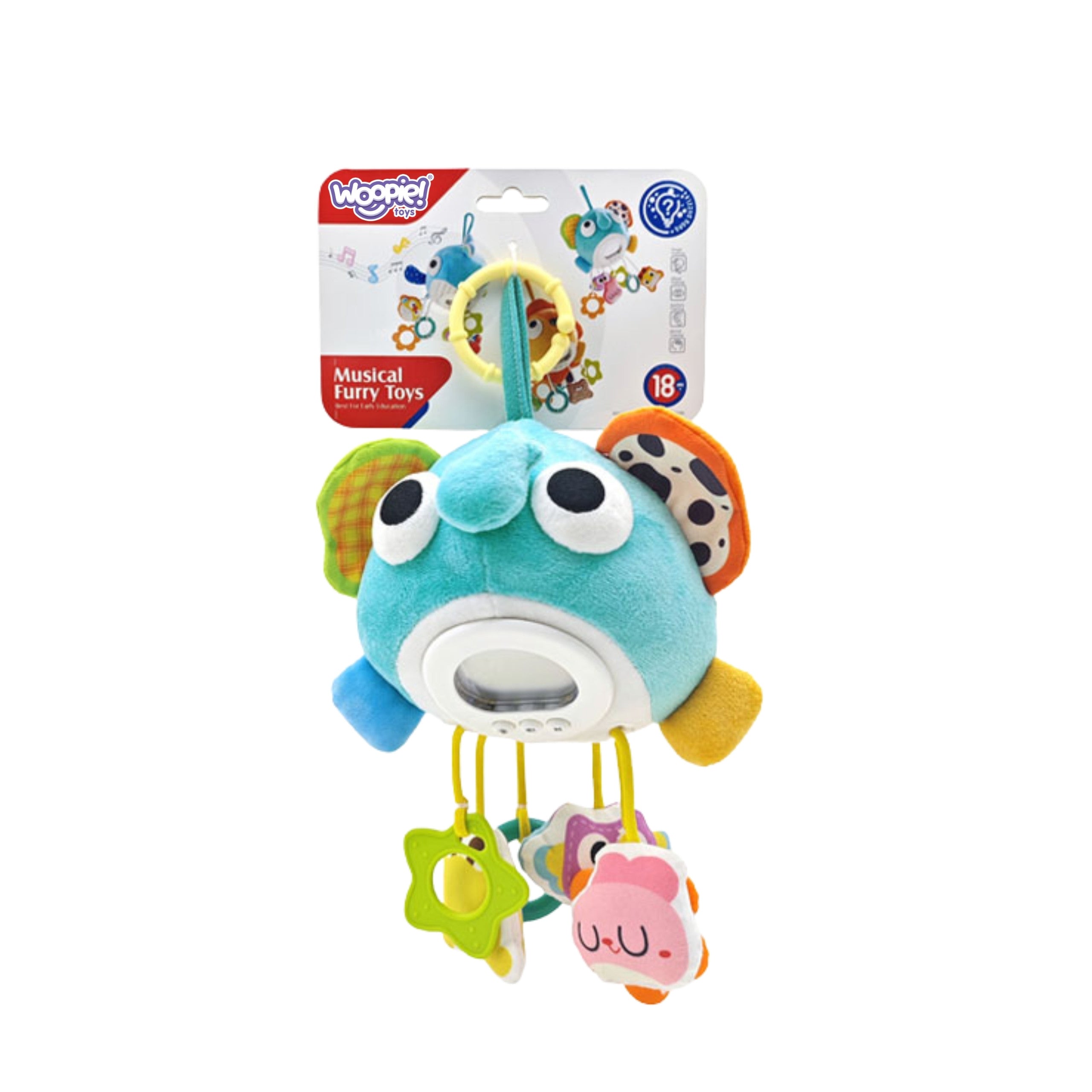 Woopie Baby Plush Elephant Brinquedo fofinho musical interativo com pingentes e mordedores