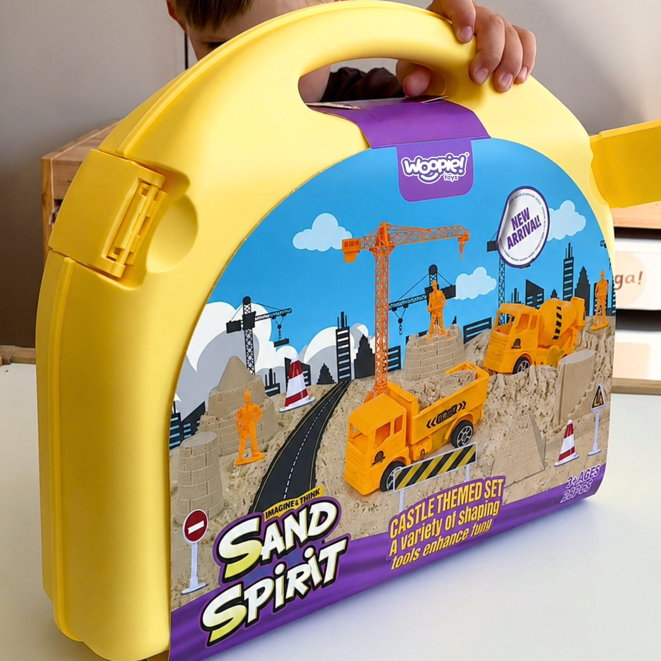 Woopie Kinetic Sand Cantiere Valigia Gru Auto