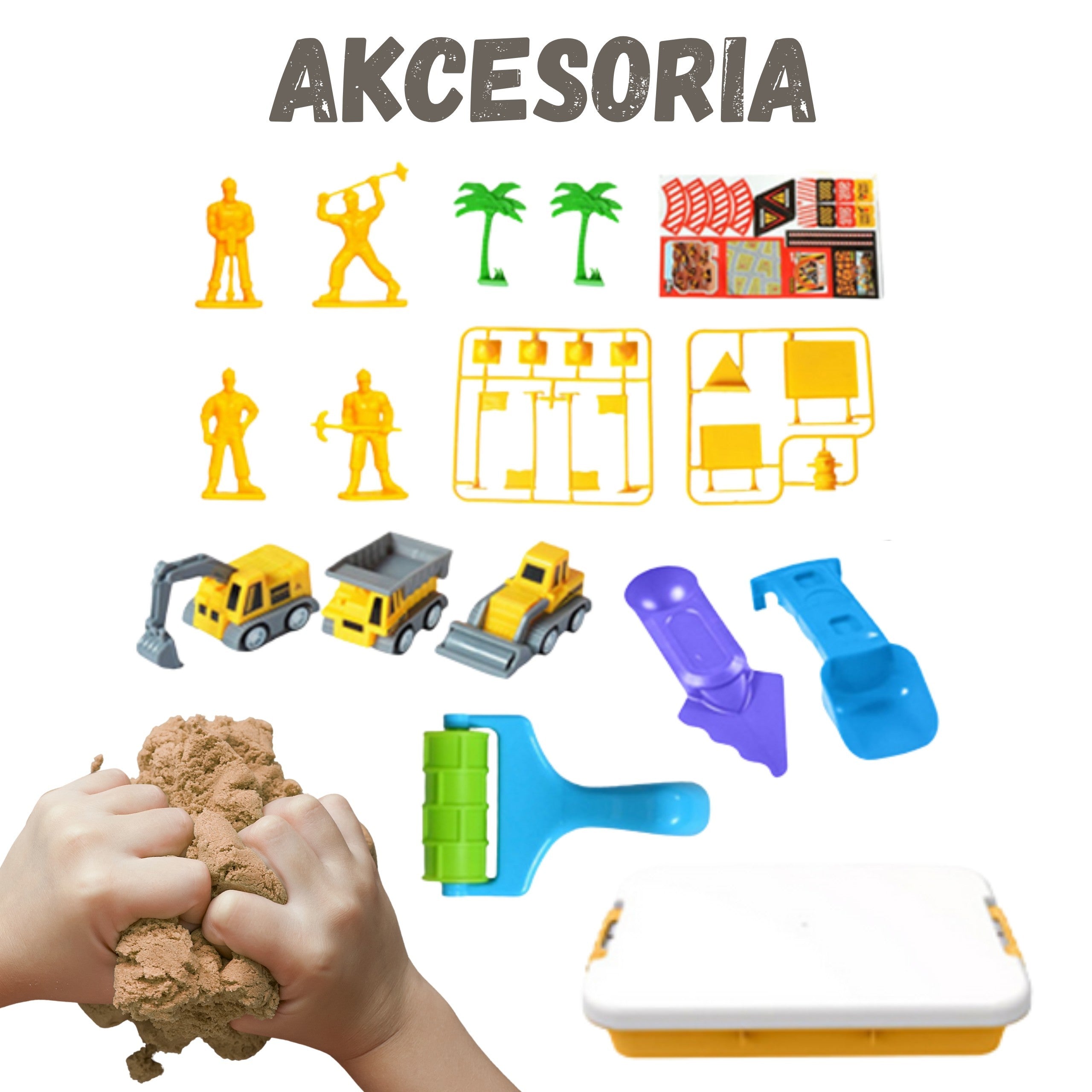 Woopie Kinetic Sand Stavební sada v kufru Vozidla 1kg