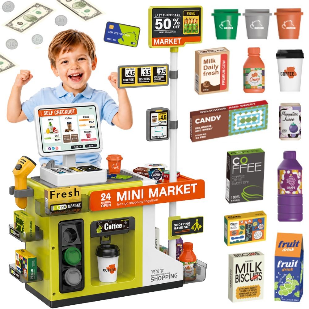 Woopie Self-service Cash Register Mini Market Express Accessories