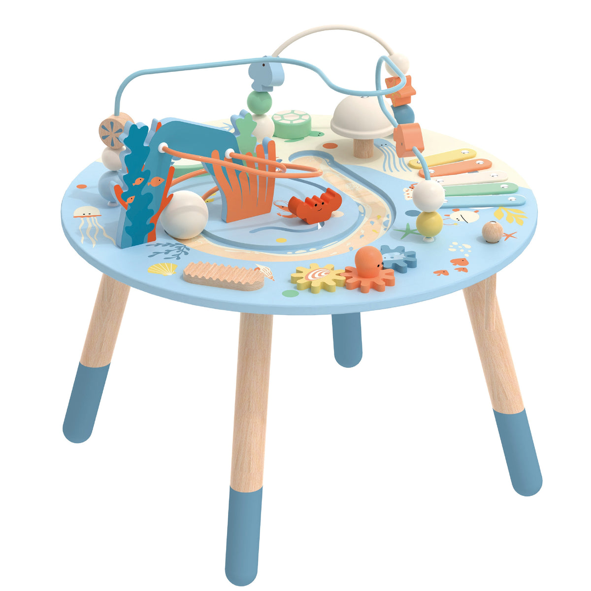 Mesa De Actividades De Madera Classic World Sea Life Musical Y Educativa