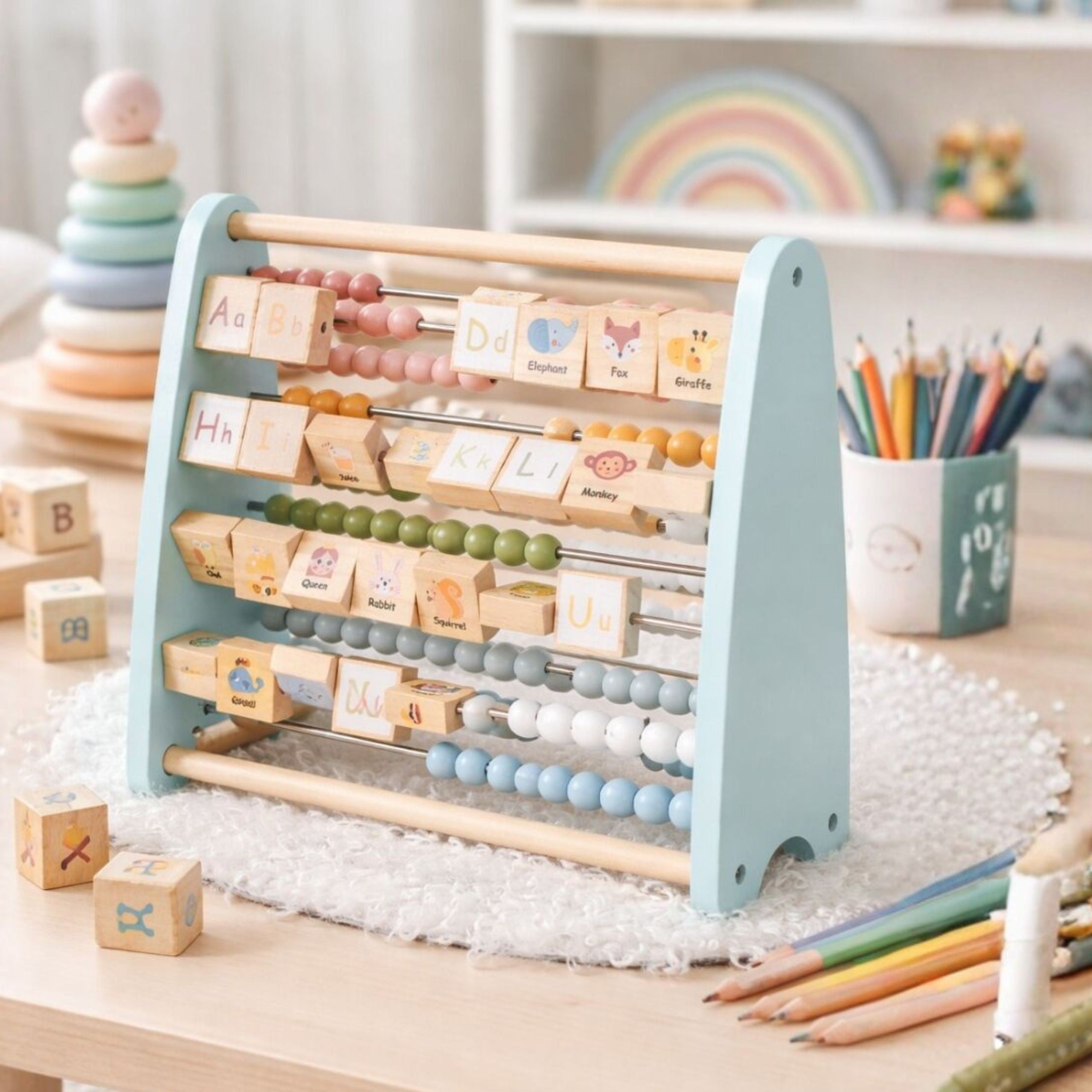 Tooky Toy Oboustranné obrázky Abacus abecedy
