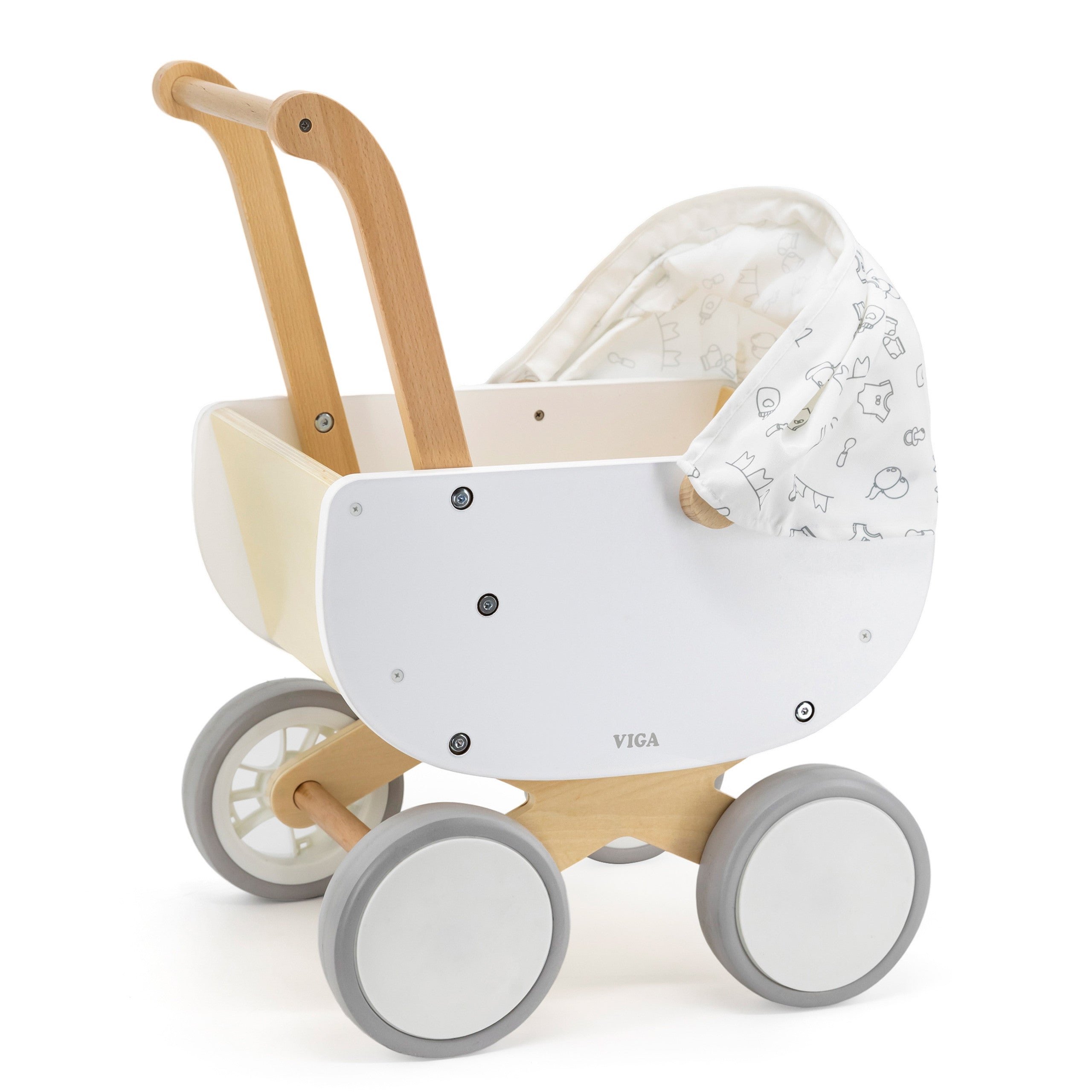 Landau de poupée en bois Viga avec gondole