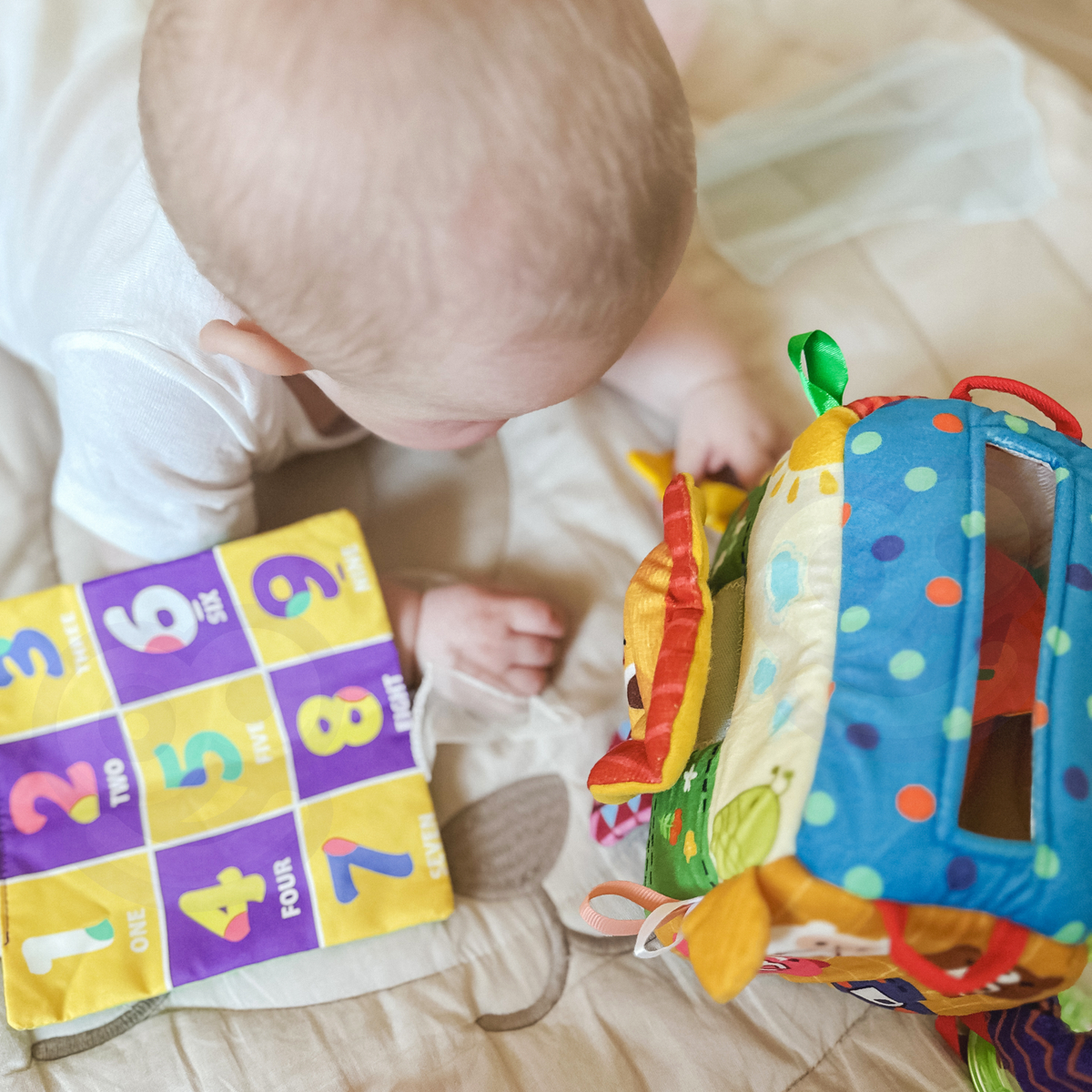 Woopie Baby Educational Sensory Toy Lady Tag Wipes Box