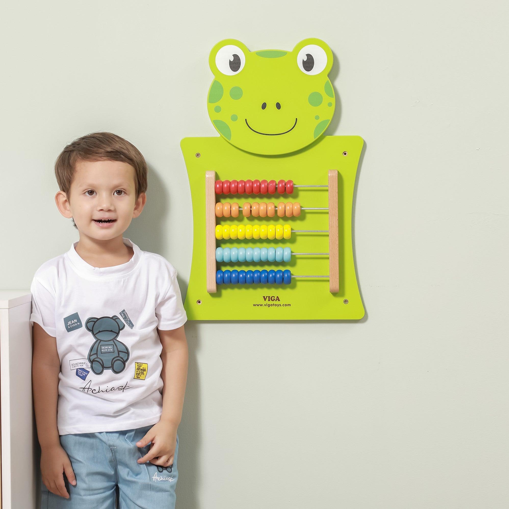 Viga Wooden Manipulative Board Abacus Frog Fsc Montessori Certificate