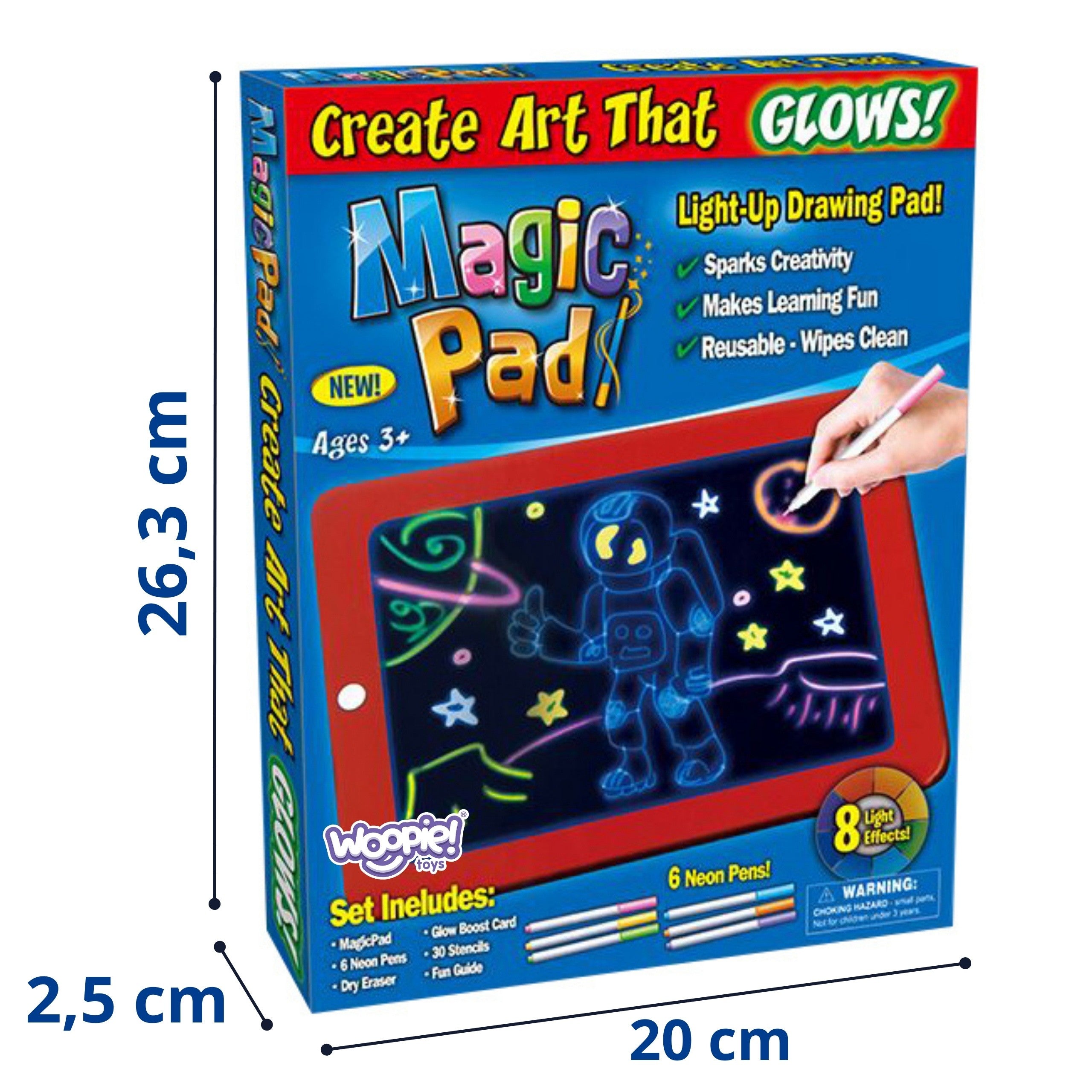 Woopie Magic Graphics Tekentablet Neonkleuren
