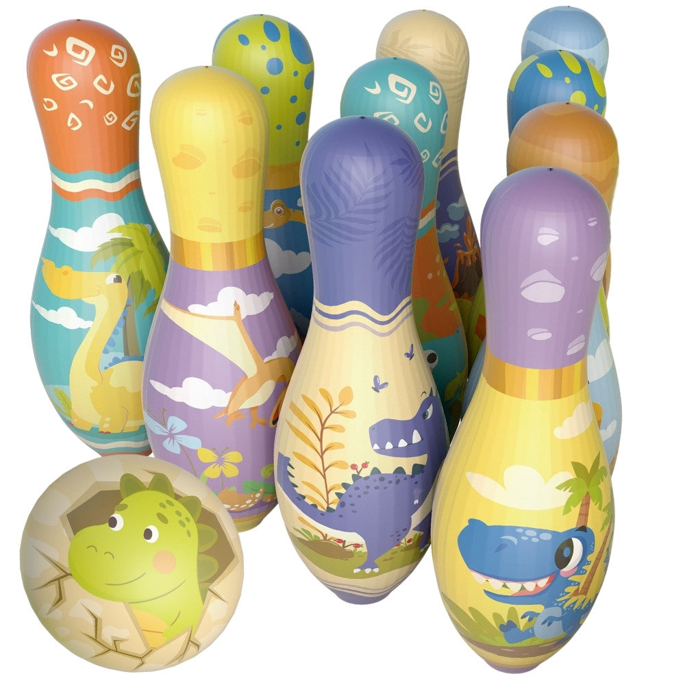 Woopie Soft Bowling Skill Game Dinosaurs Set med 12