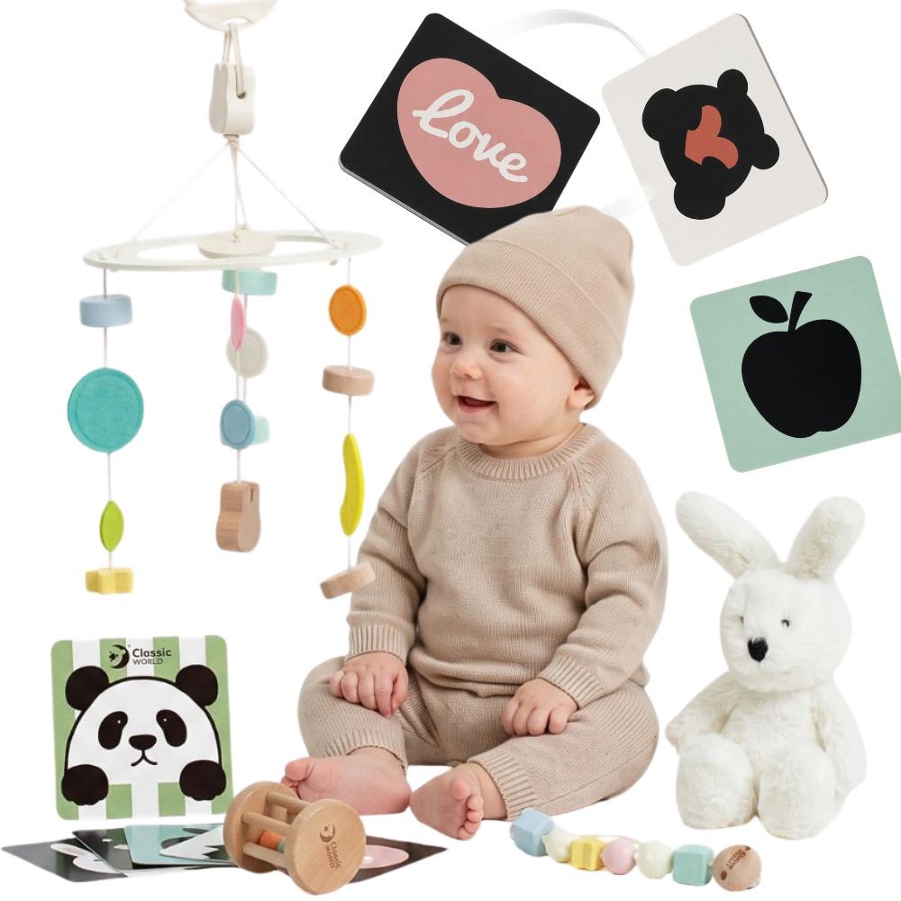 Classic World Pastel Baby Box Първи играчки за 0-6 месеца