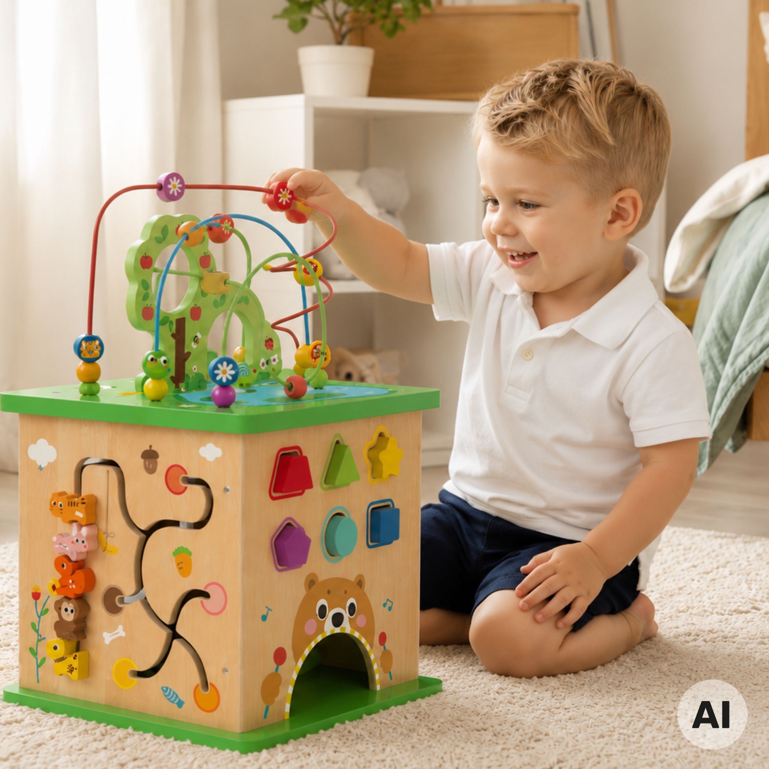 Tooky Toy Educational Cube Sorter Maze Intertwining Animals