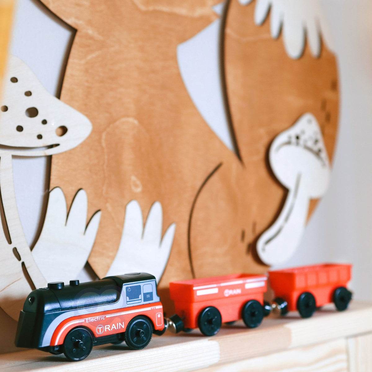 Conjunto de trem elétrico Woopie Locomotiva Trilha Animais de fazenda 70 unidades.
