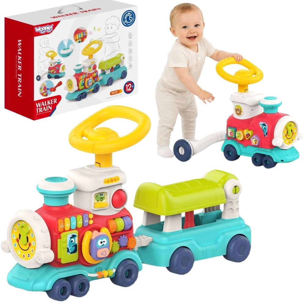 Woopie Baby Locomotive Pusher Trem interativo 2 em 1