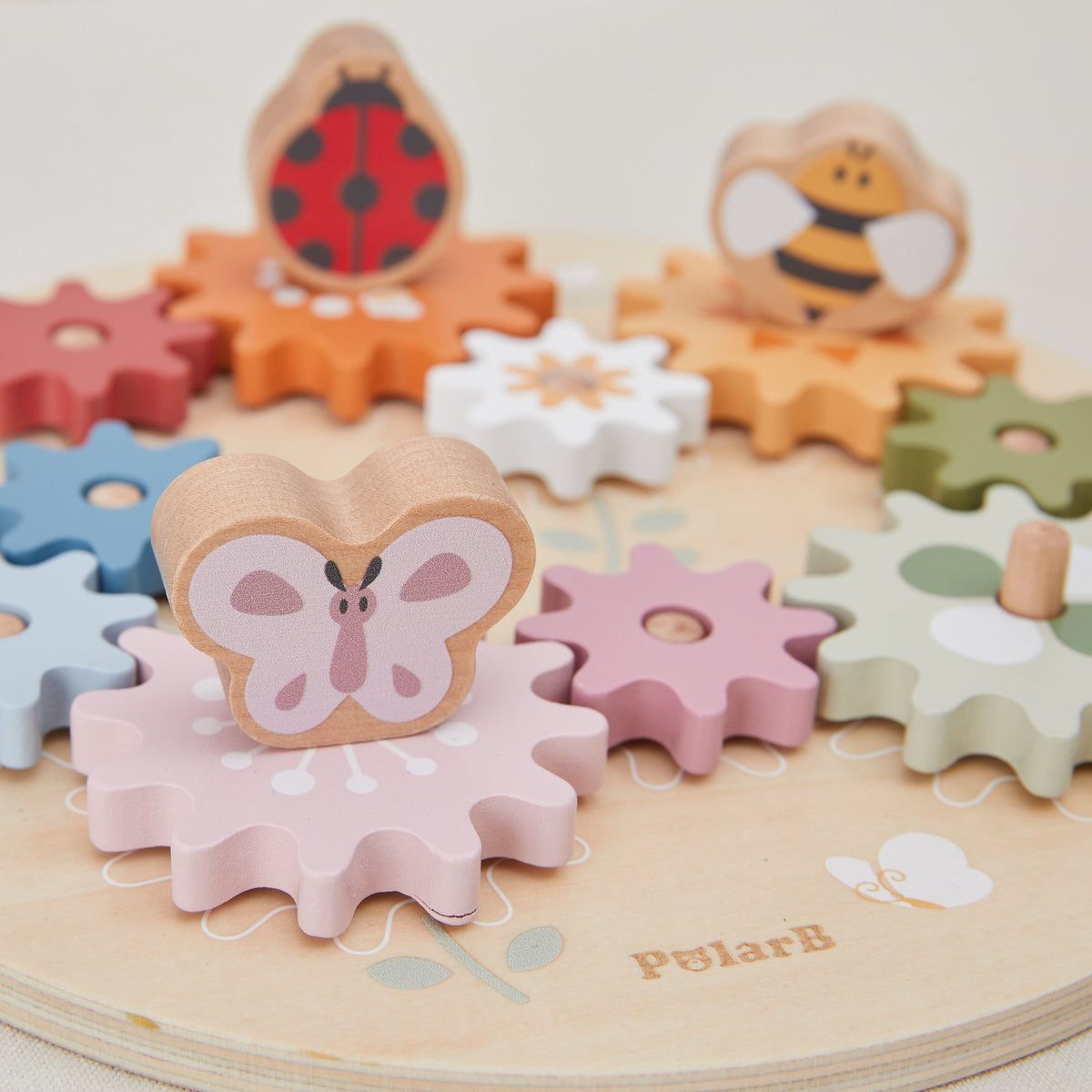 Viga Polarb Wooden Colorful Montessori Gears