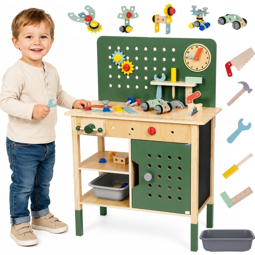 Woopie Green Wooden Stem Workshop Комплект инструменти