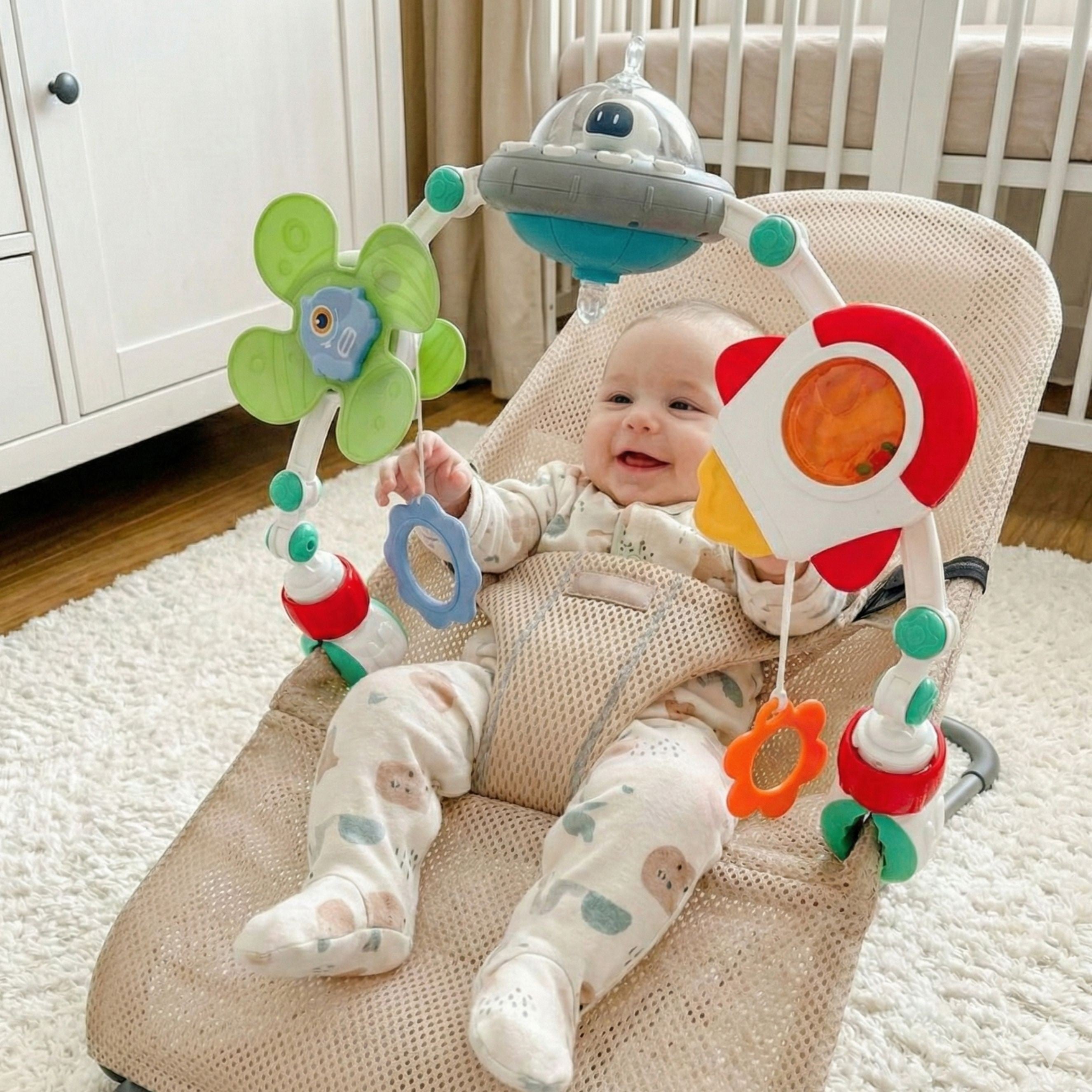Woopie Baby Interaktívny oblúk do postieľky s hraním uspávanky