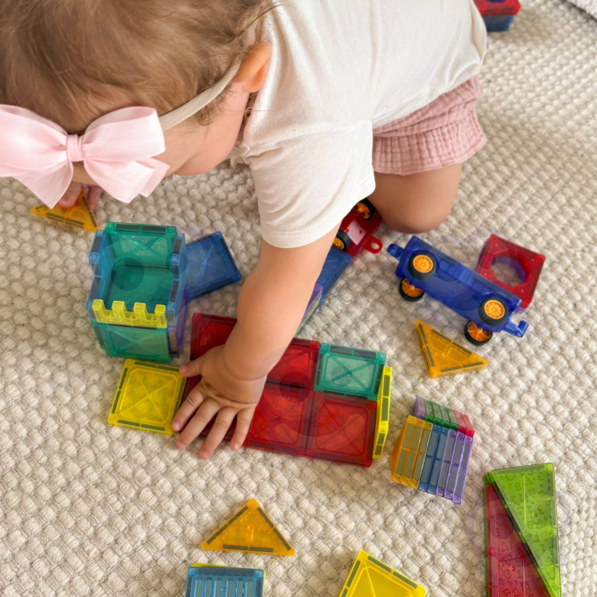Woopie Blocchi di costruzione magnetici Set educativo 3D Veicoli del castello 110 pezzi.