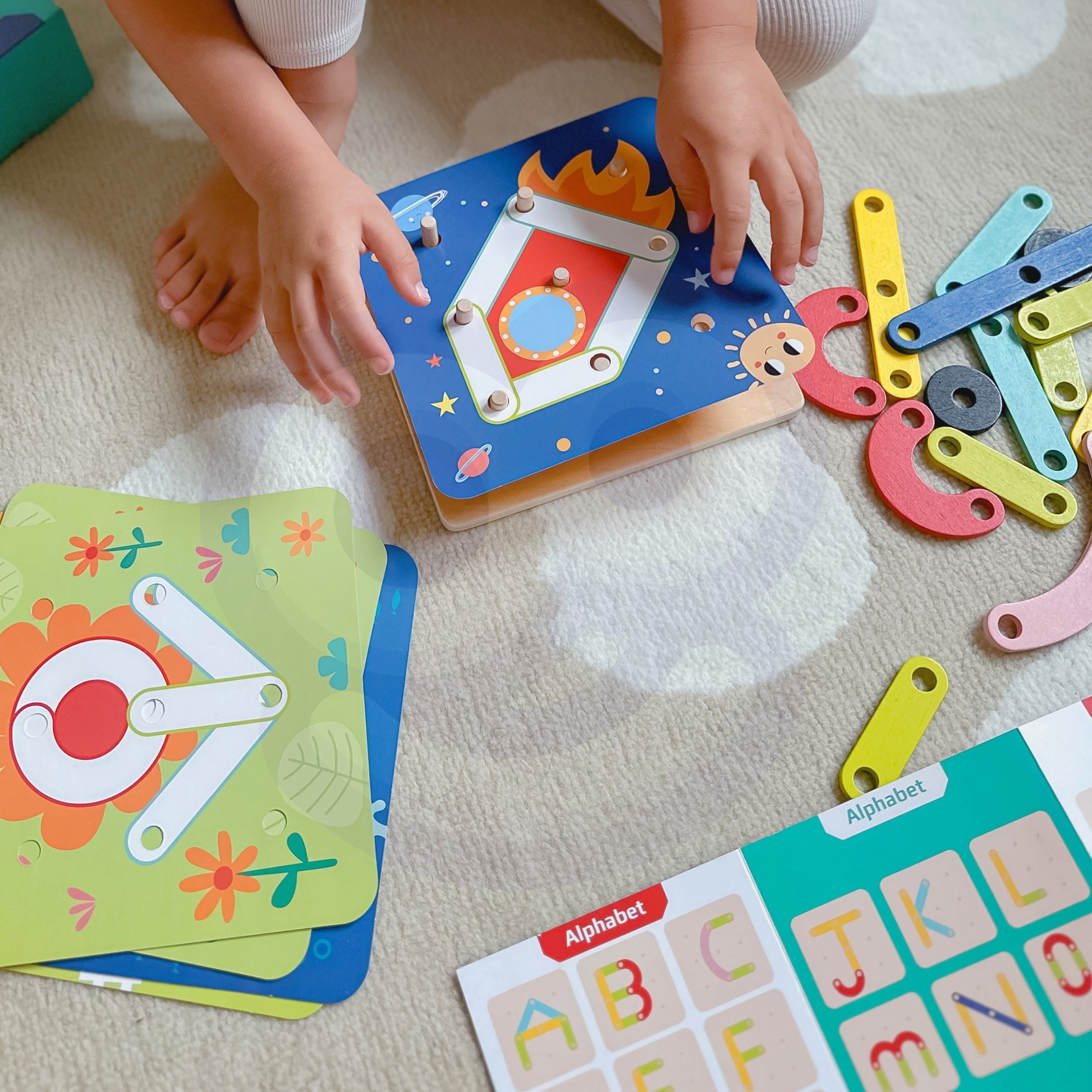 Tooky Toy Wooden Puzzle Blocks Pegs Animal Patterns To Recreate Fsc Certified