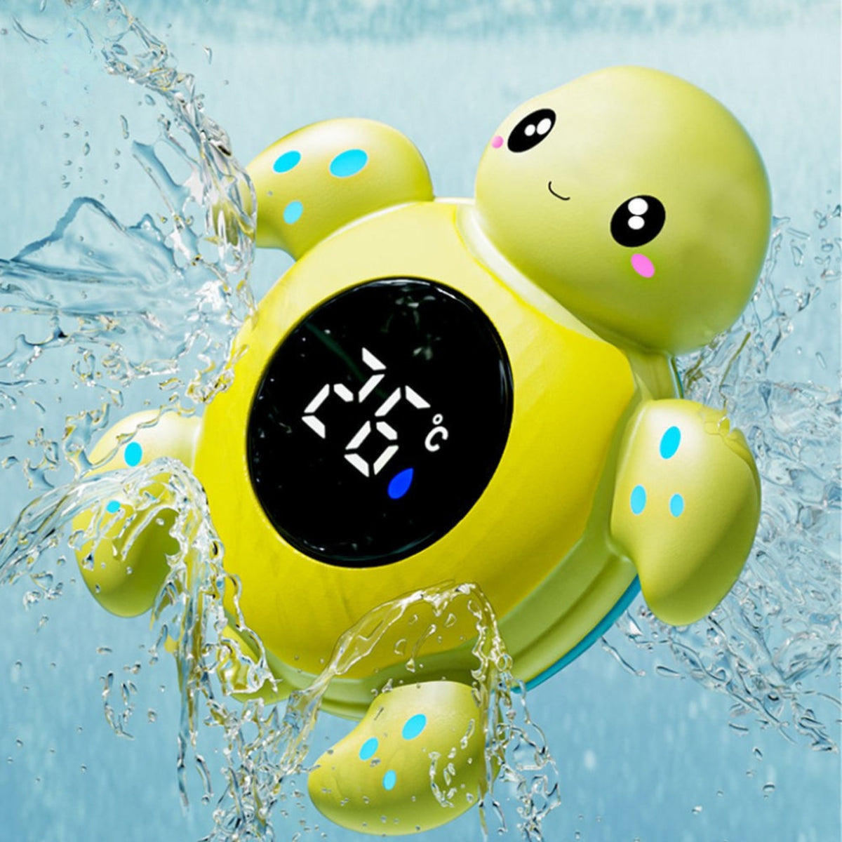 Woopie Baby Thermomètre de bain 2 en 1 pour mesurer la température de l'eau et de la pièce Tortue