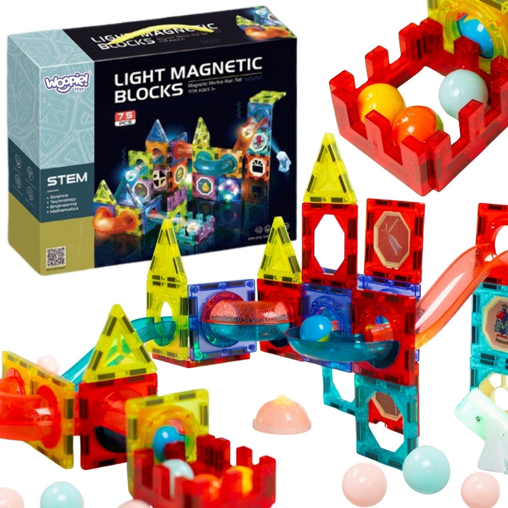 Woopie Magnetic Blocks Ball Track Light 75 бр.