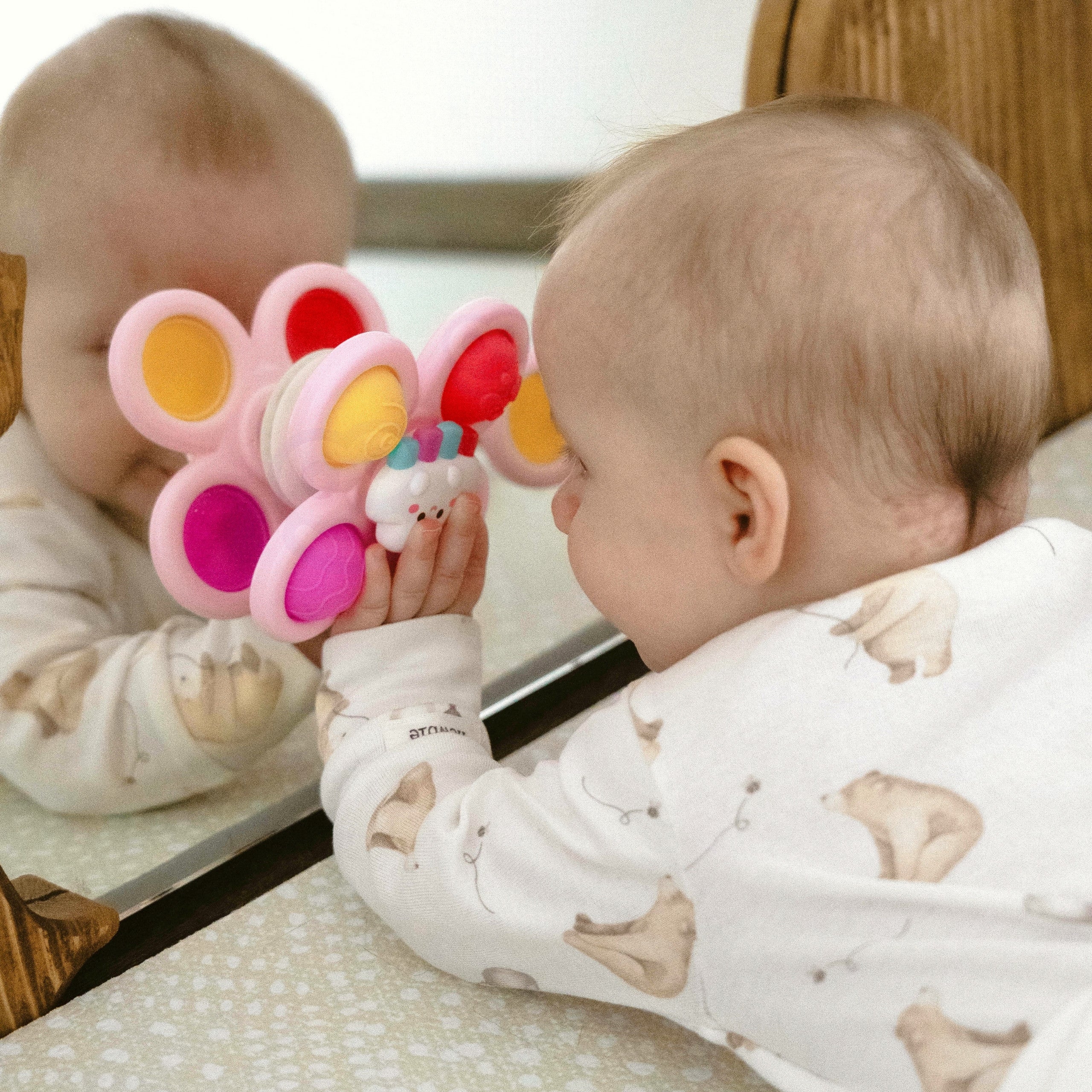 Woopie Baby Space Spinner Pop-it Sensory Toy Interchangeable 3 Pcs Pink.