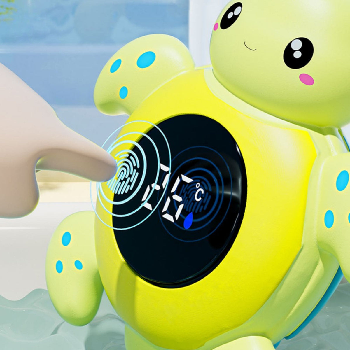 Woopie Baby Thermomètre de bain 2 en 1 pour mesurer la température de l'eau et de la pièce Tortue