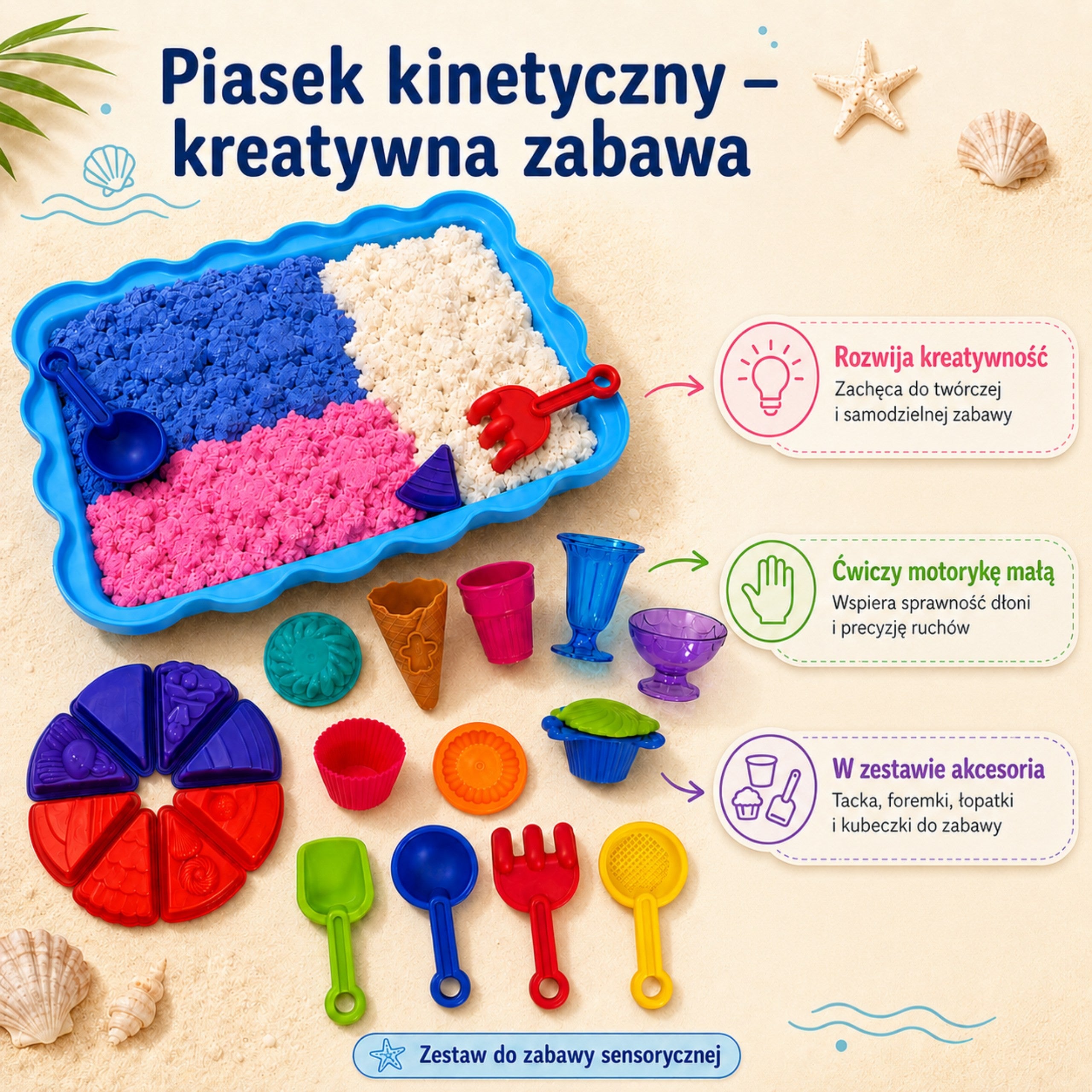 Woopie Sand Fairy Kinetic Sand Set Ice Cream Parlor Desserts 24pcs