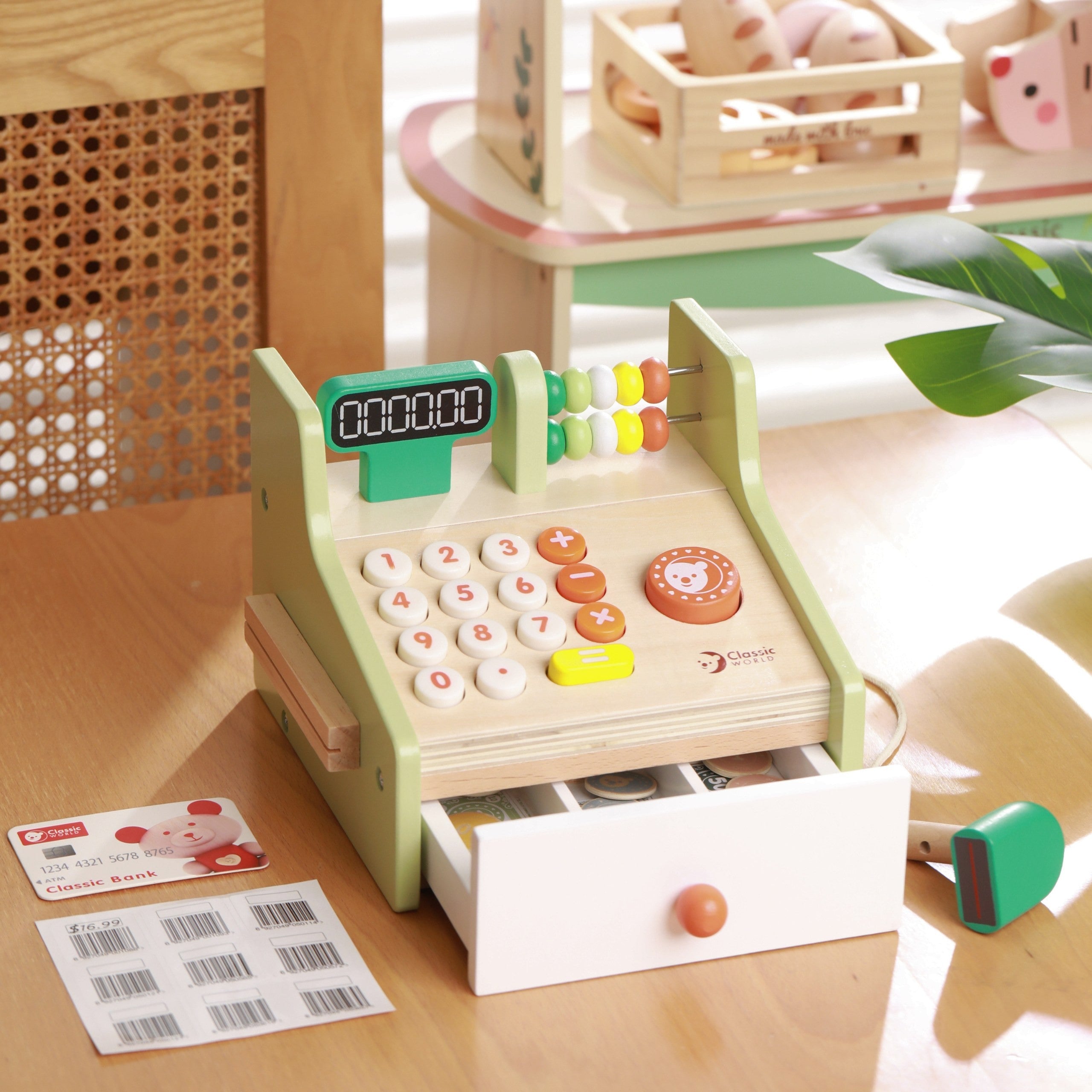 Classic World Wooden Cash Register For Kids